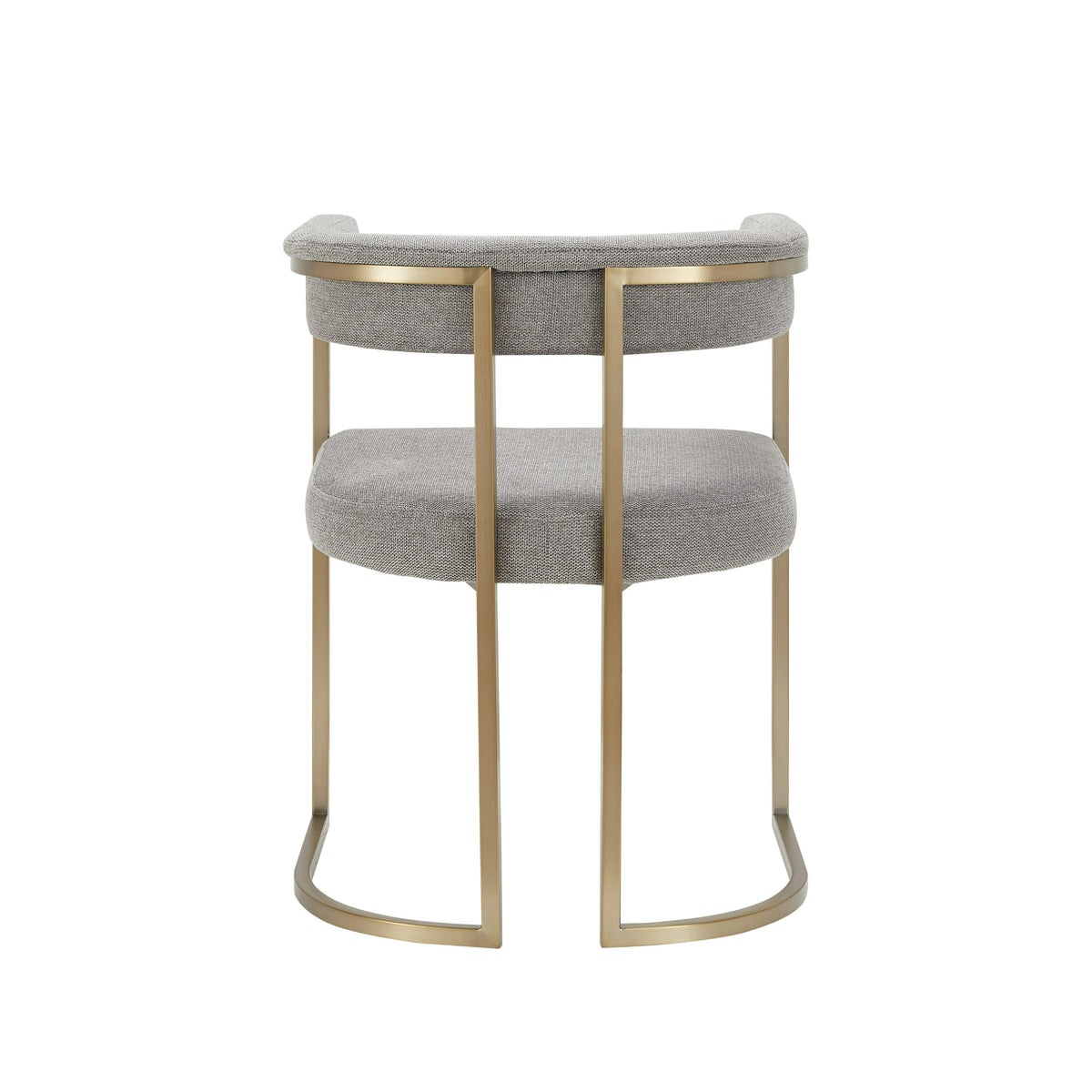 Byron - Modern Grey Fabric + Antique Brass Dining Chair