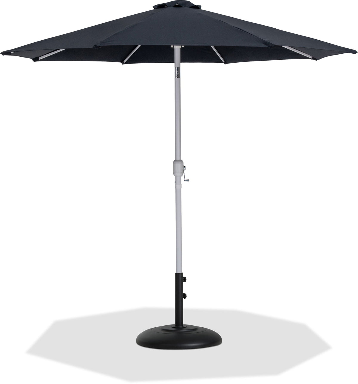 Fiji - Aluminum Patio Umbrella With Round Black And White Base