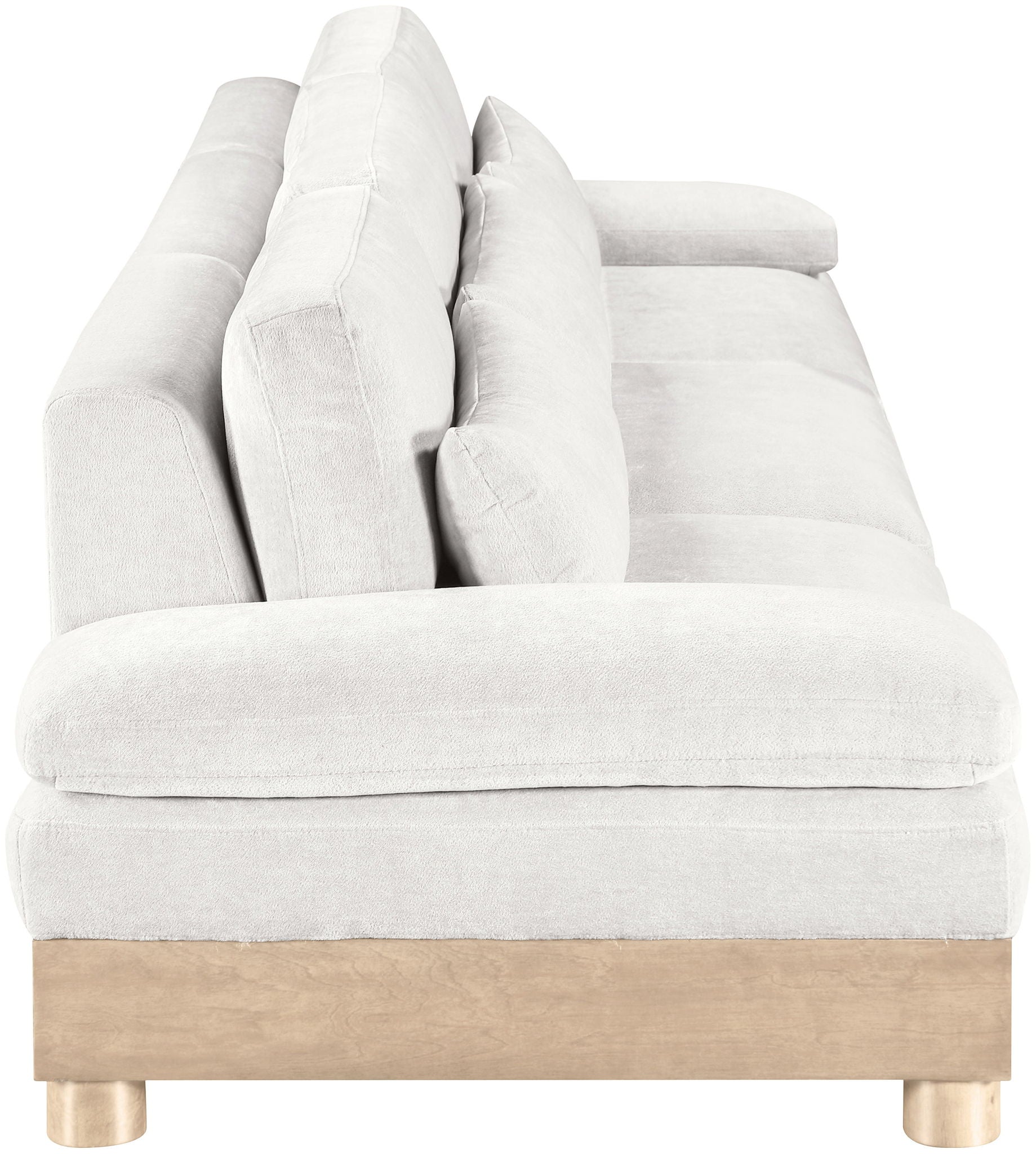 Turin - Chenille Fabric Upholstered Modular Sectional - White