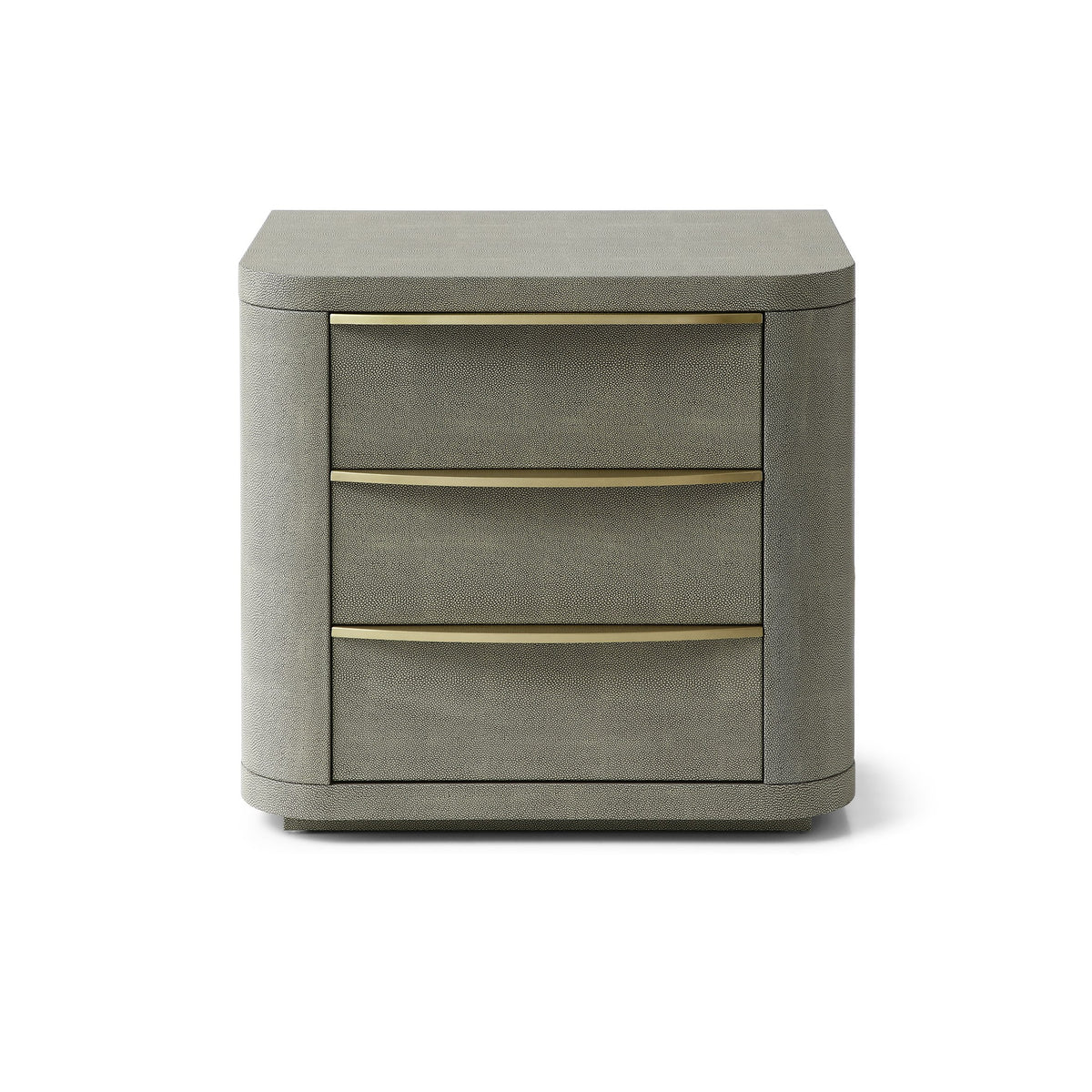 Lois - Modern Grey Leather & Beige Shagreen Bedroom Set