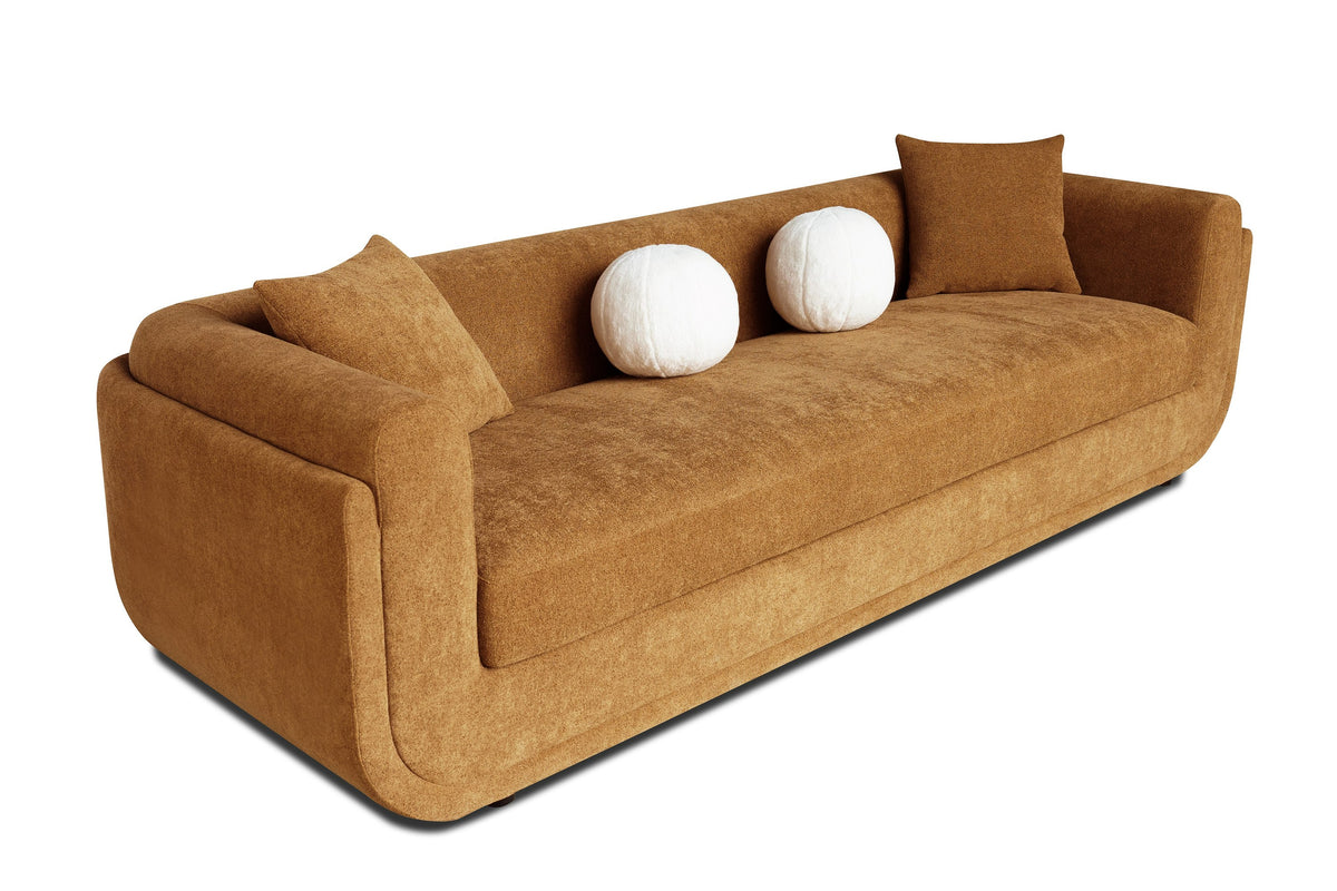 Tiene - Modern Orange Fabric 4-Seat Sofa