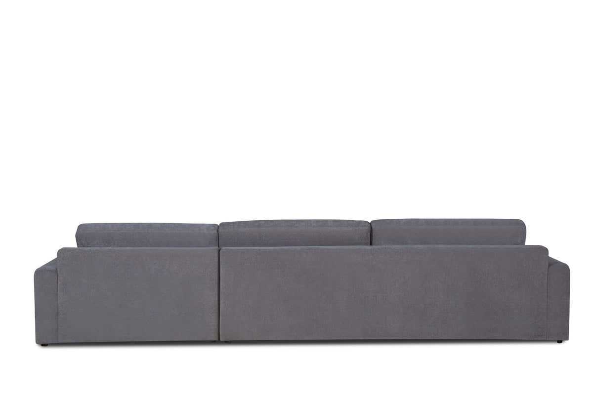 Loki - Modern Grey Fabric Right Facing Sectional Sofa