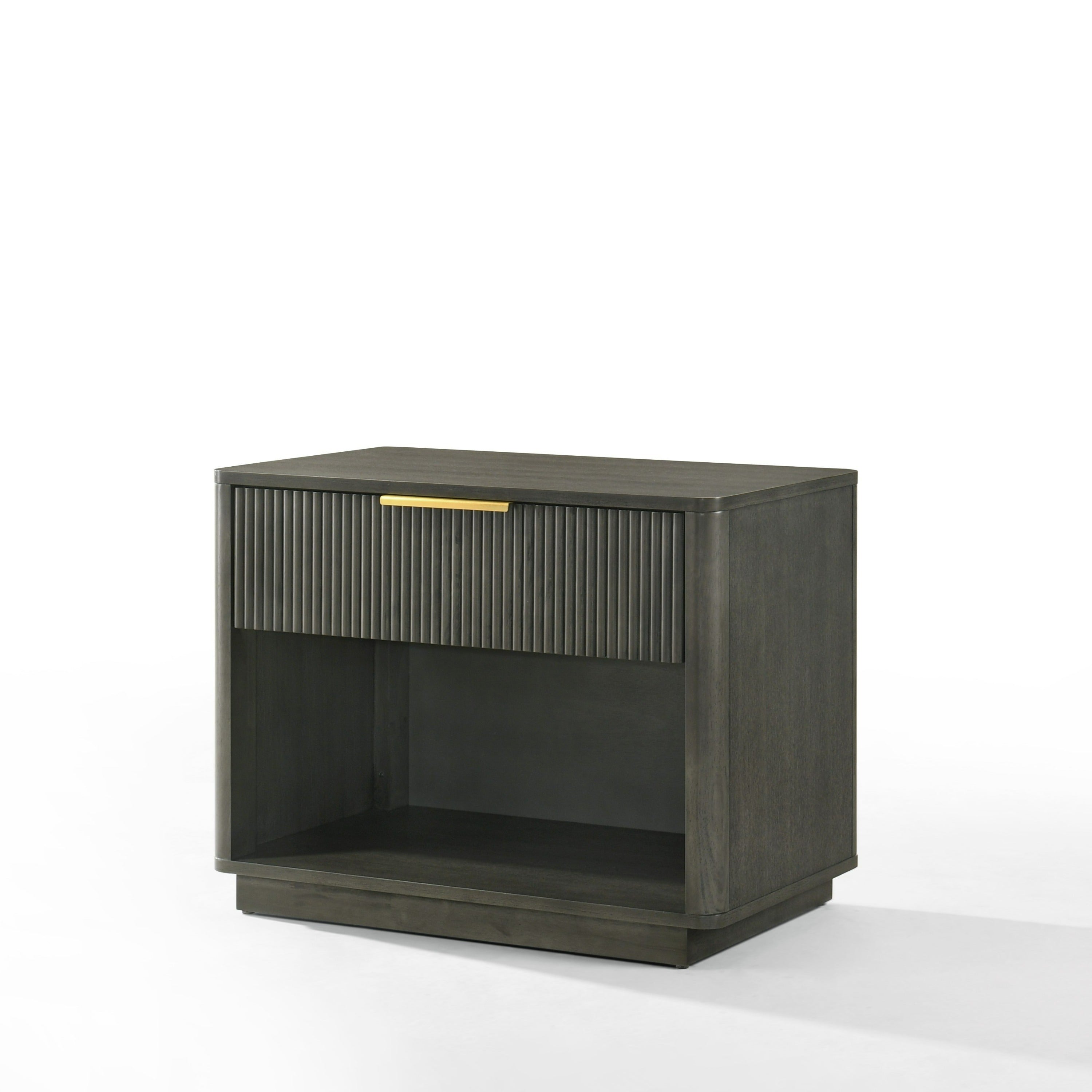 Nova Domus Santa Barbara + Santa Monica - Modern Grey Fabric + Grey Wash Bedroom Set