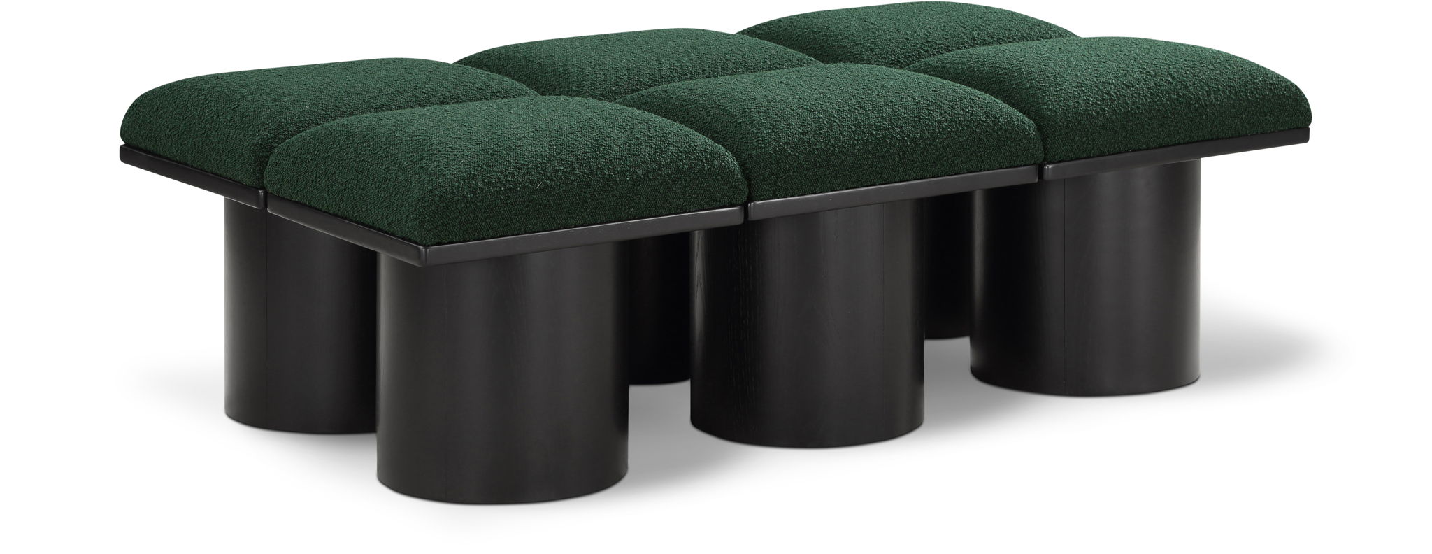 Pavilion - 6 Piece Modular Bench With Black Base