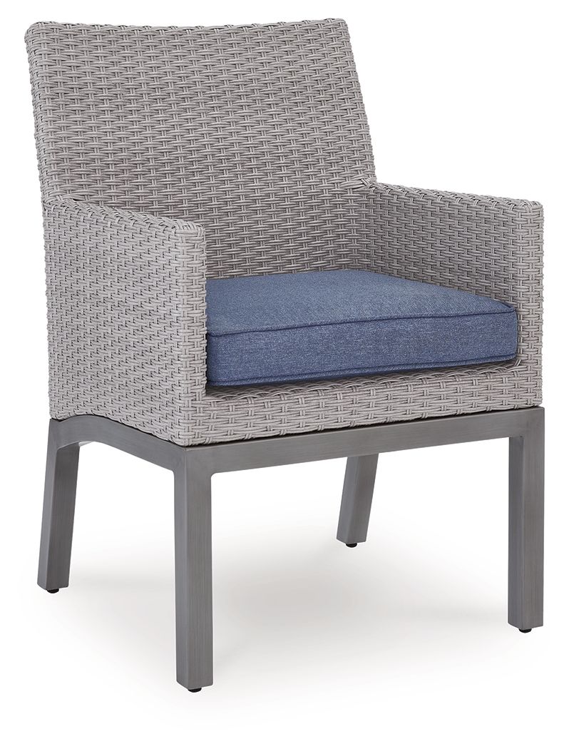 Half Moon Beach - Arm Chair With Cushion (Set of 2) - Blue / Gray