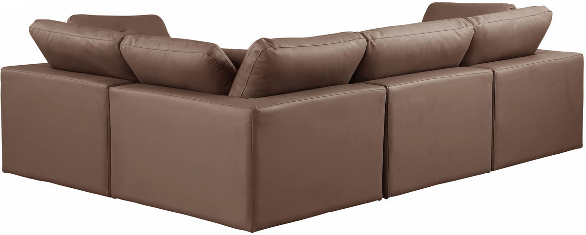 Comfy - 4 Piece Faux Leather Modular Sectional
