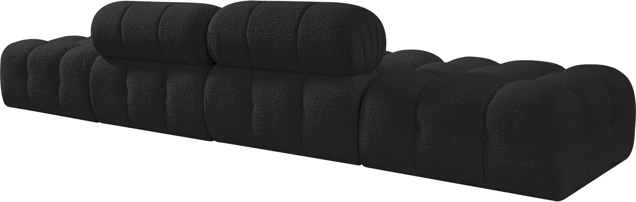 Ames - 4 Piece Boucle Upholstered Modular Sofa With 2 Backless Seats