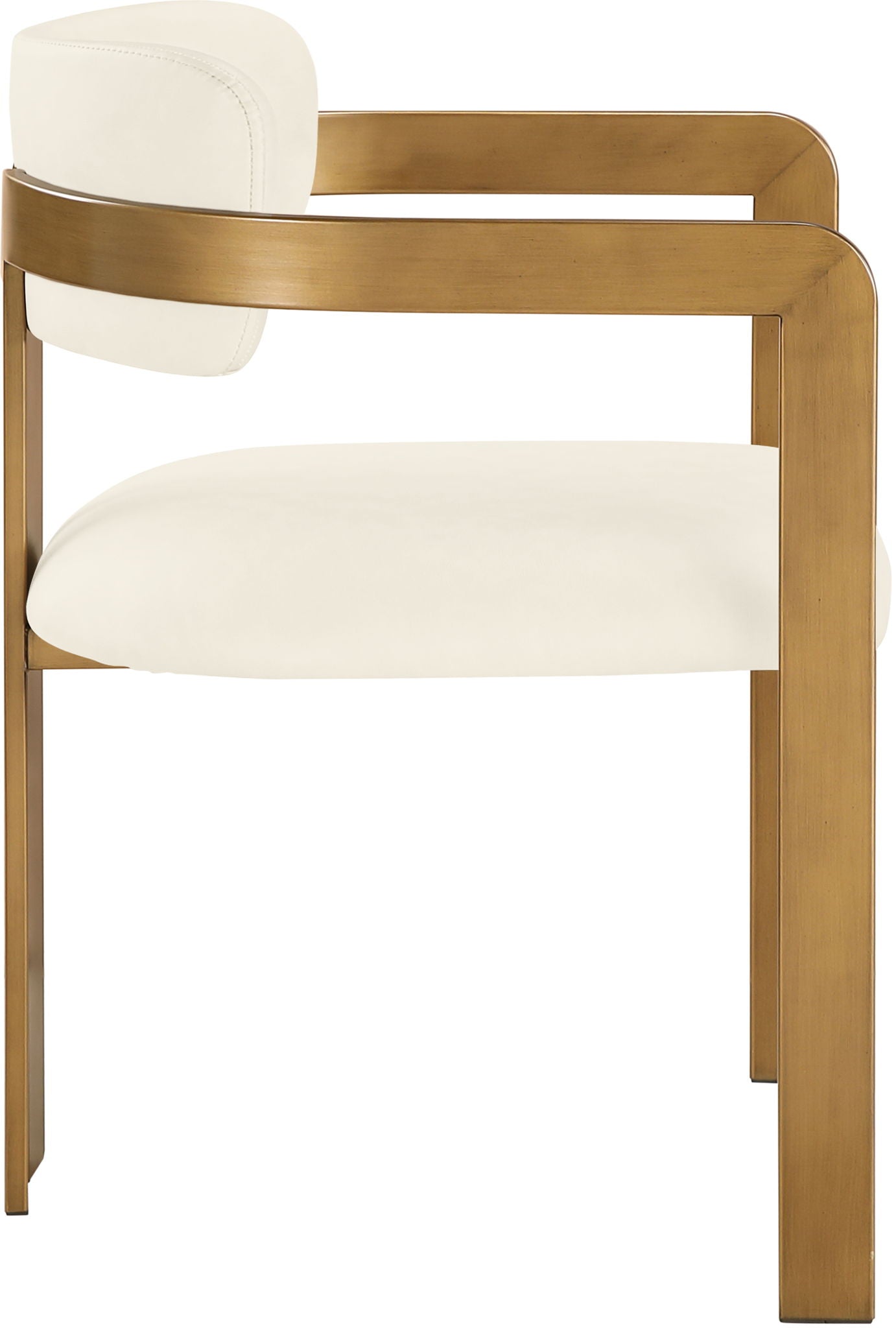 Aurum - Vegan Leather Upholstered Dining Chair With Brushed Brass Base (Set of 2)