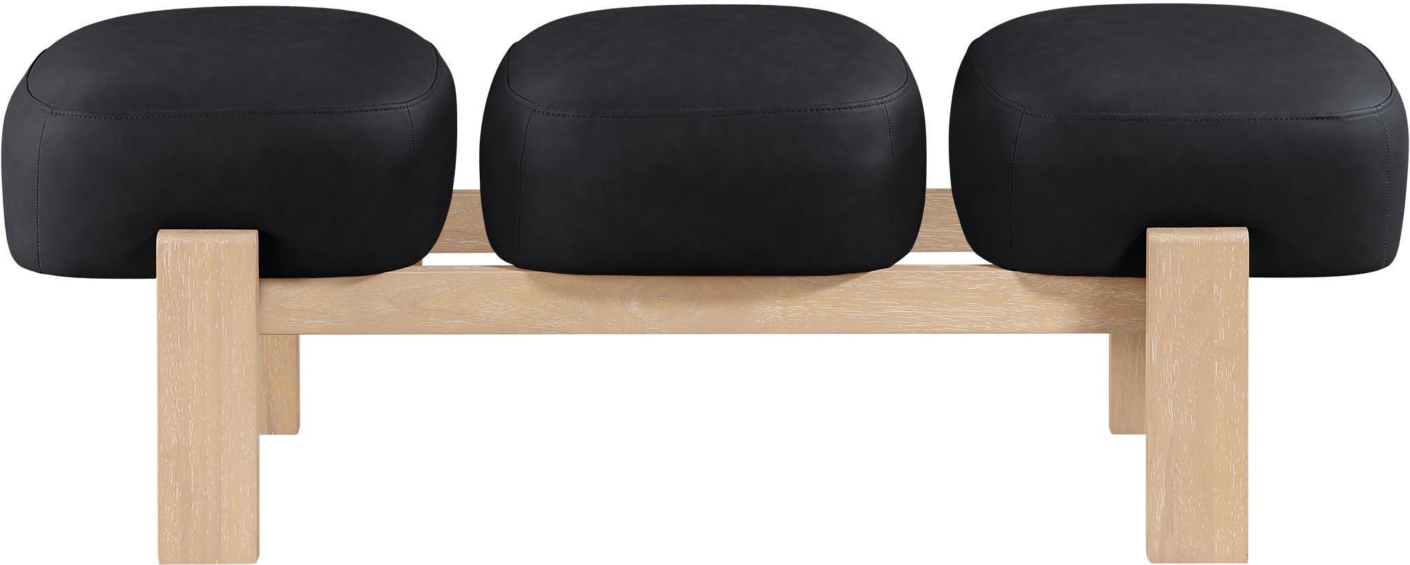 Woodcrest - Vegan Leather Upholstered Bench - Painted Natural Base