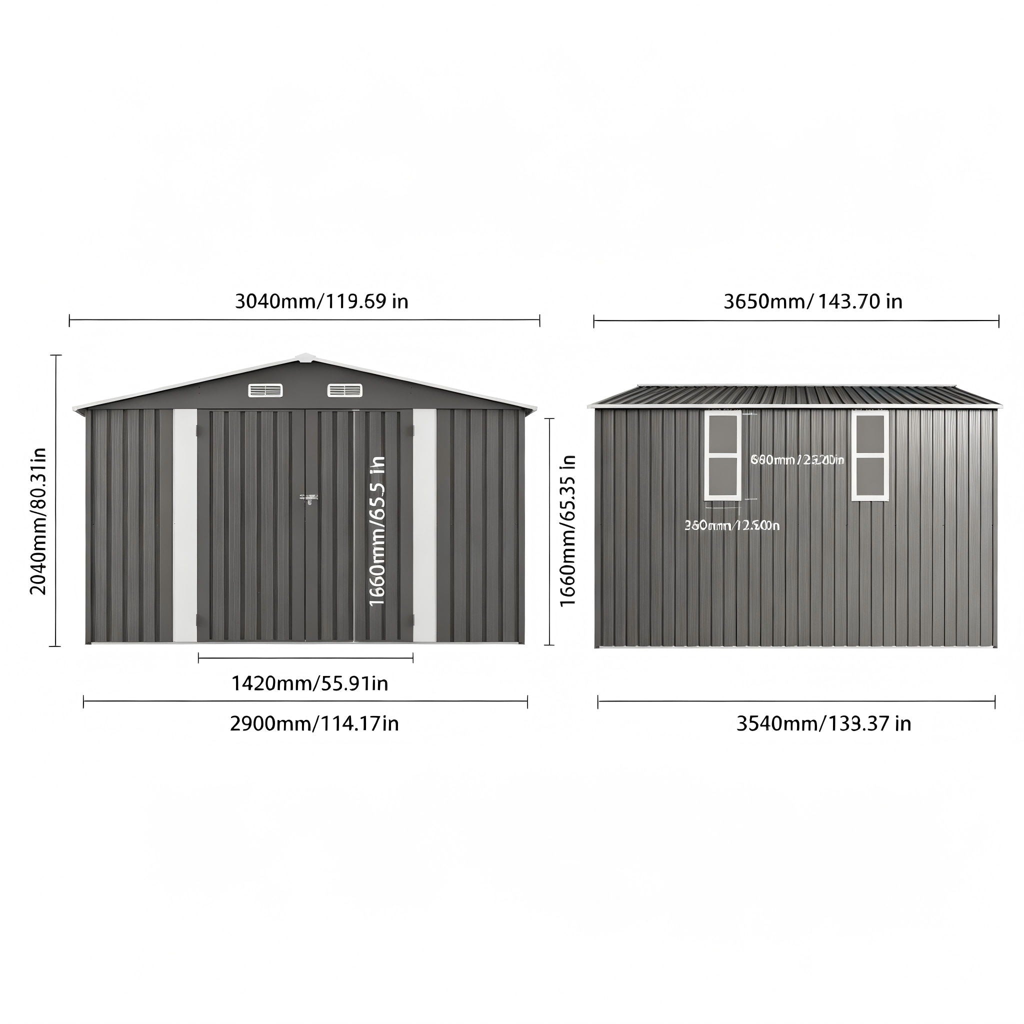 Outdoor Storage Shed With Lockable Doors