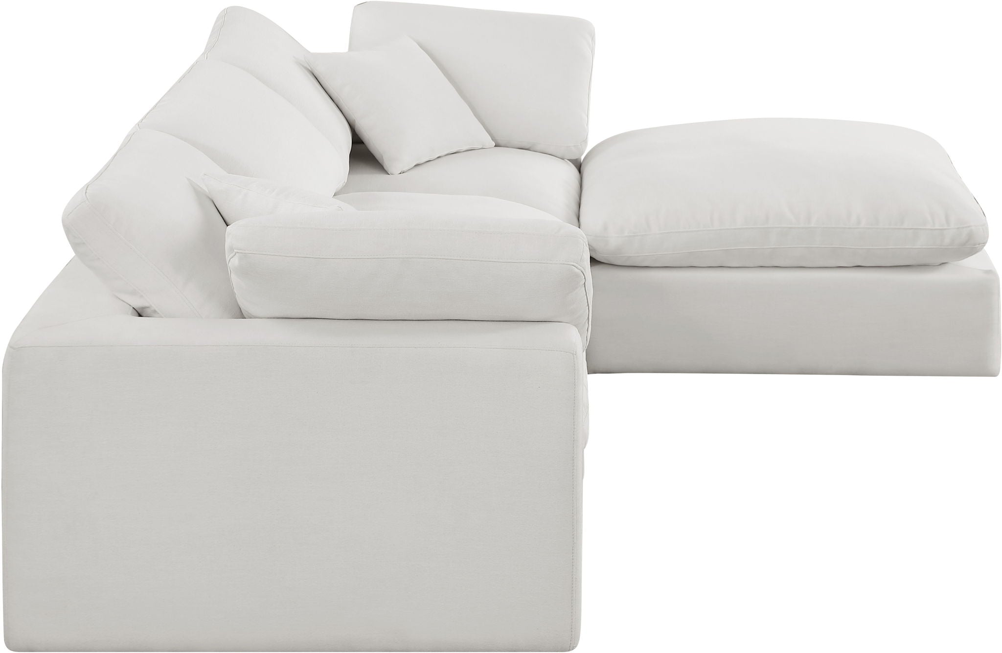 Comfy - 4 Piece Linen Fabric Modular Sectional With Chaise