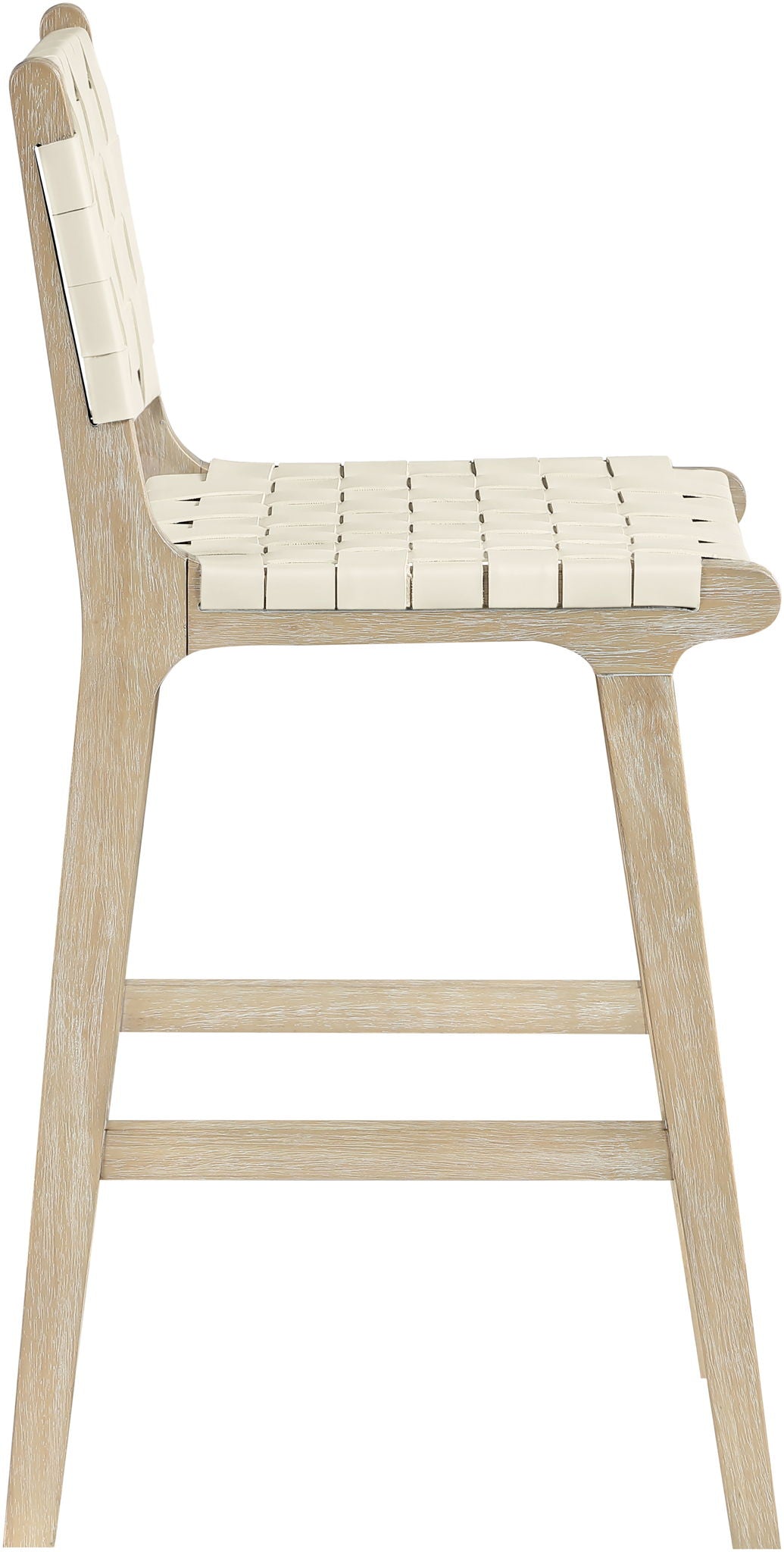 Entwine - Vegan Leather Upholstered Counter Stool - Painted Natural