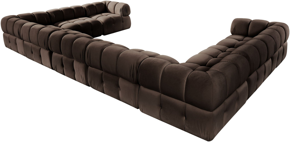 Orin - Velvet Performance Fabric Upholstered 9 Piece Sectional