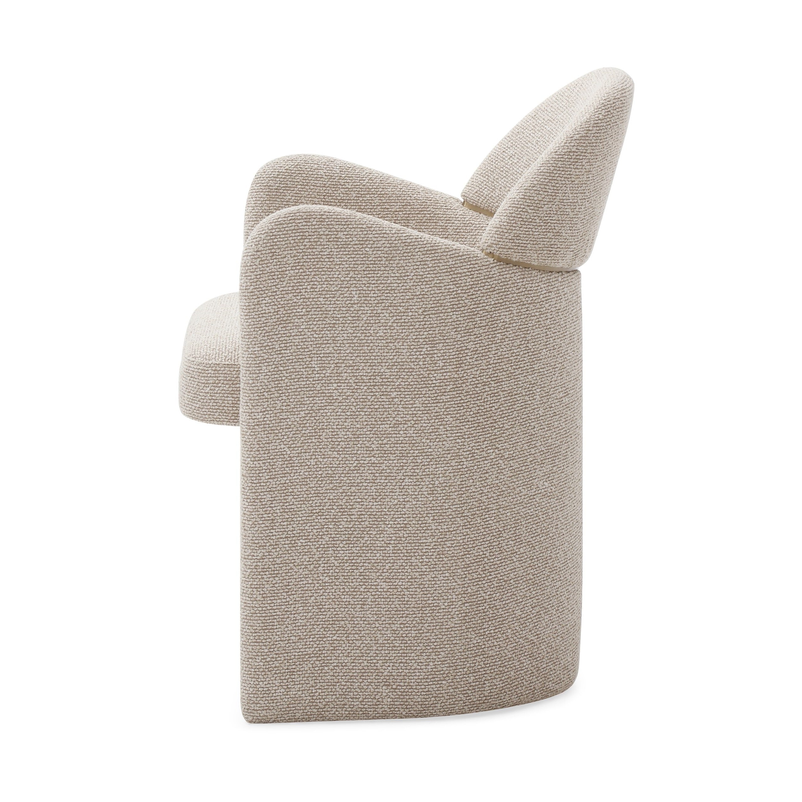 Modrest Ashley - Modern Beige Fabric + Brushed Brass Dining Chair