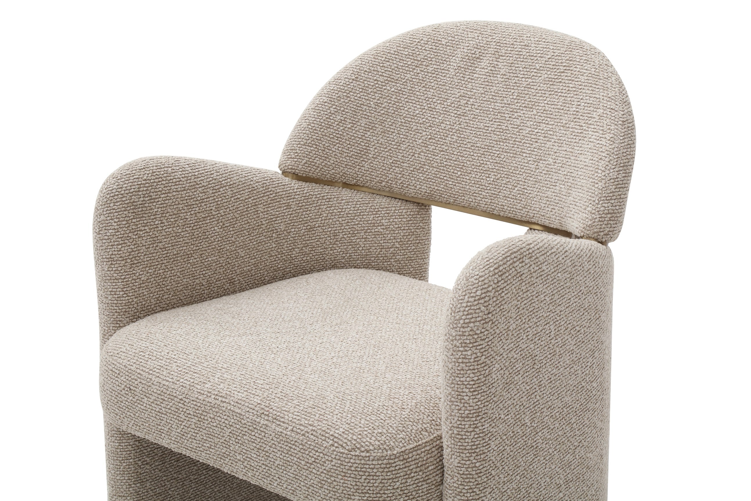 Modrest Ashley - Modern Beige Fabric + Brushed Brass Dining Chair