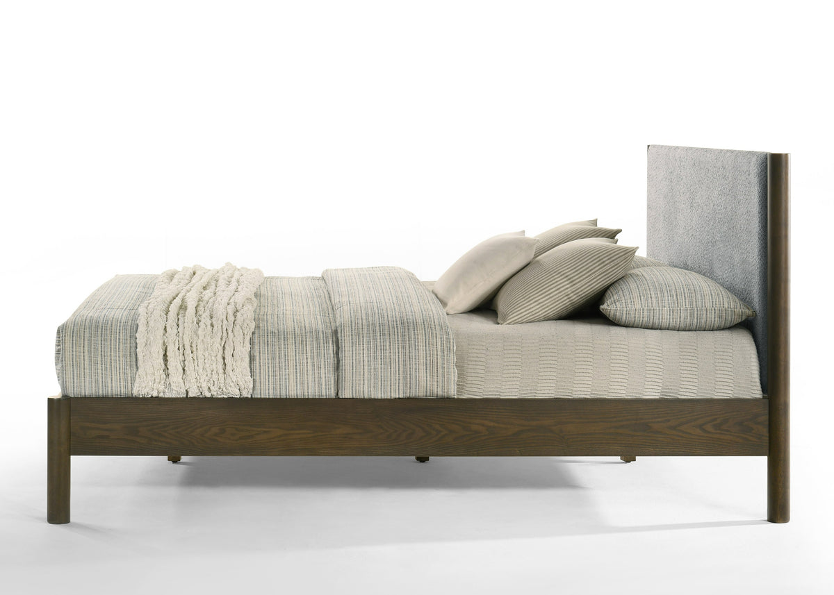 Carolina - Modern Grey Fabric + Wenge Bed