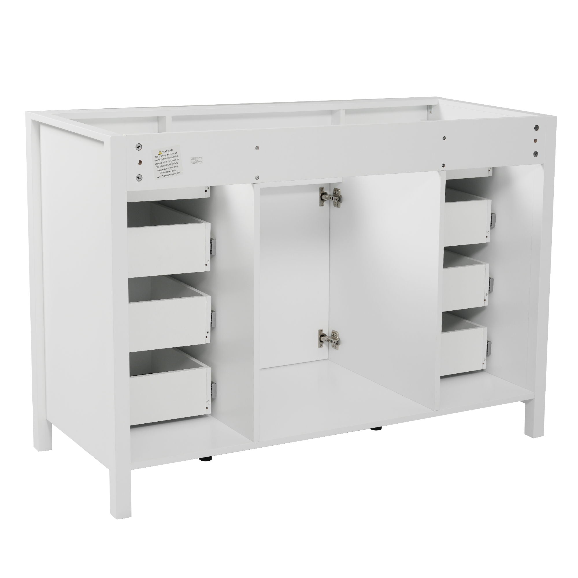 Bathroom Vanity Cabinet Only With 2 Soft Close Doors And 8 Drawers - White