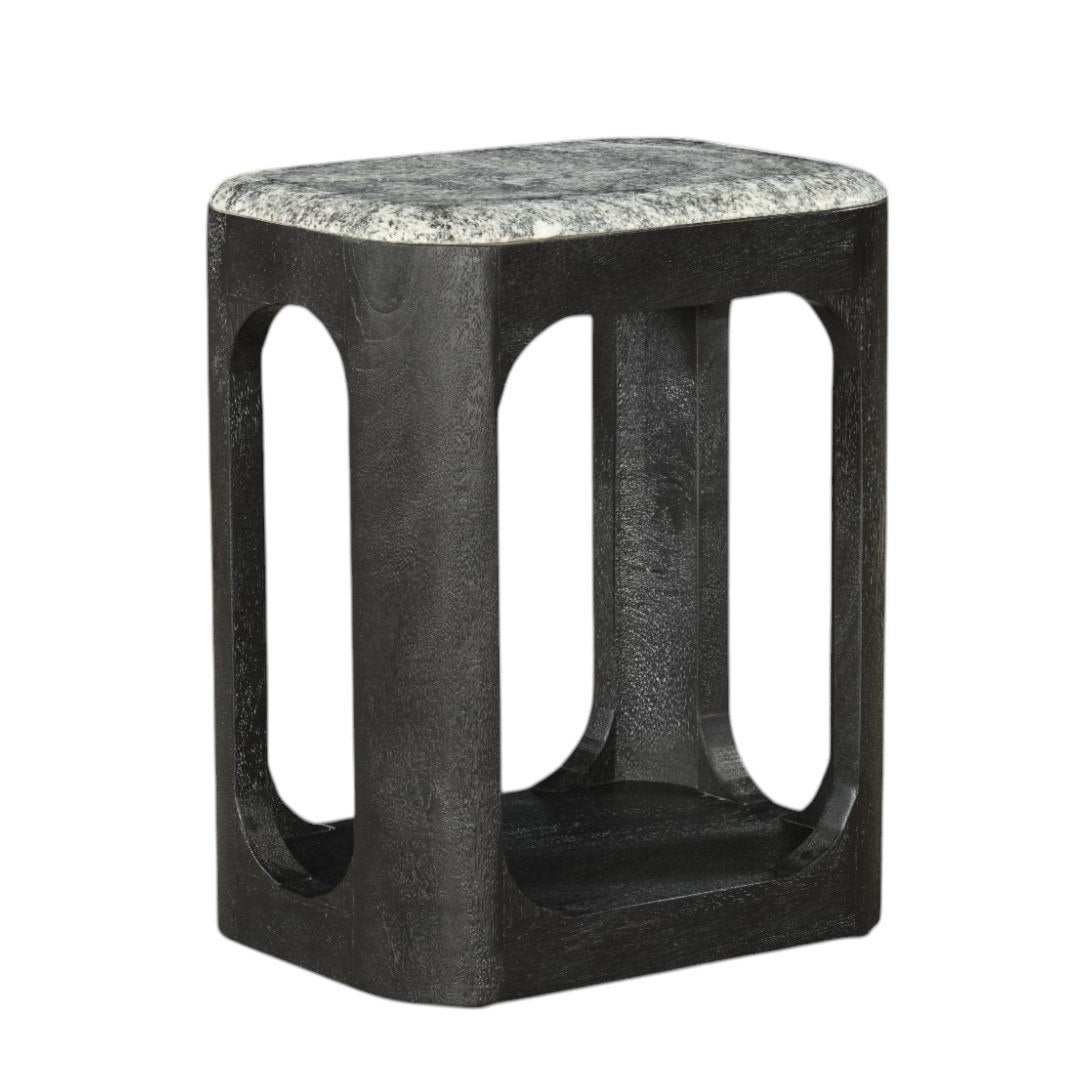 Marco - Modern Black & White Granite End Table