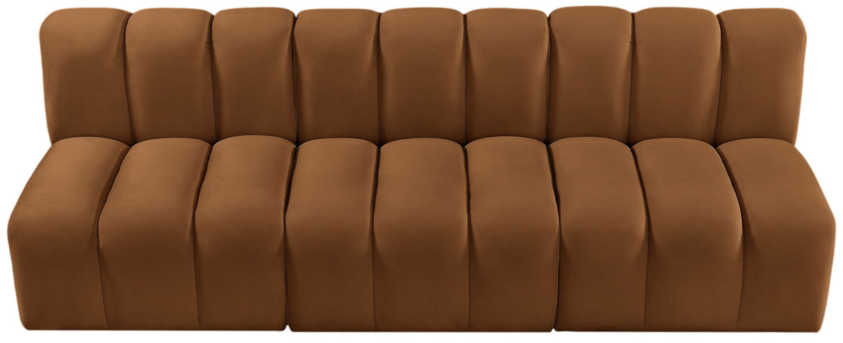 Arc - Velvet 3 Piece Modular Straight Sofa