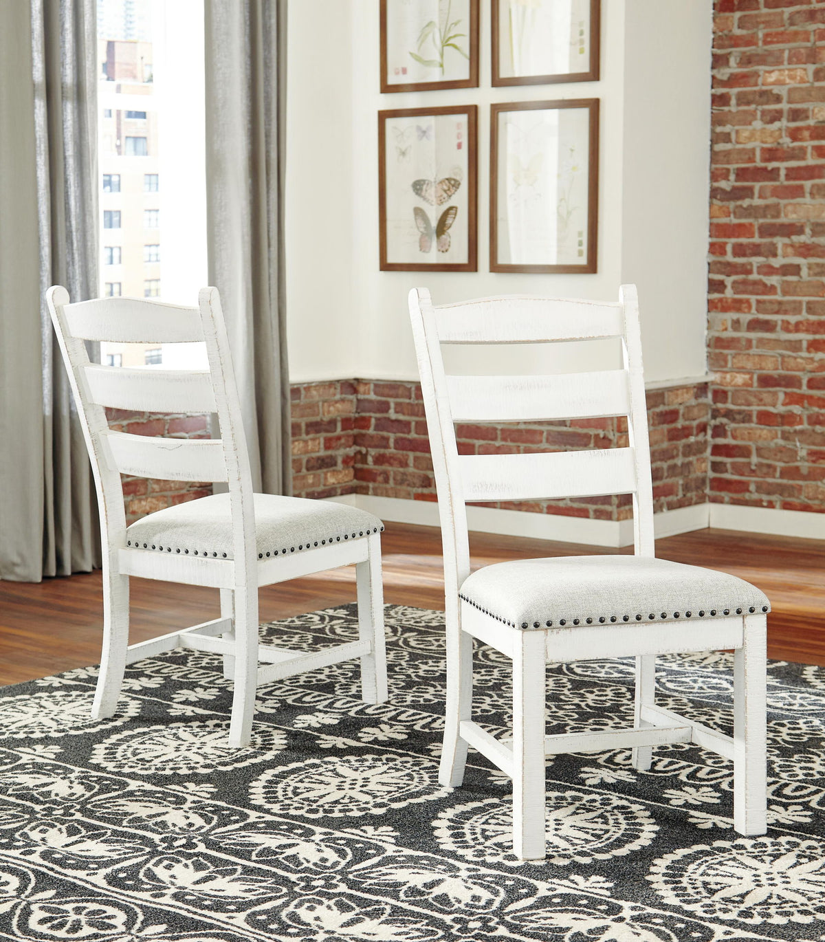 Valebeck - Dining UPH Side Chair (Set of 2) - Beige / White