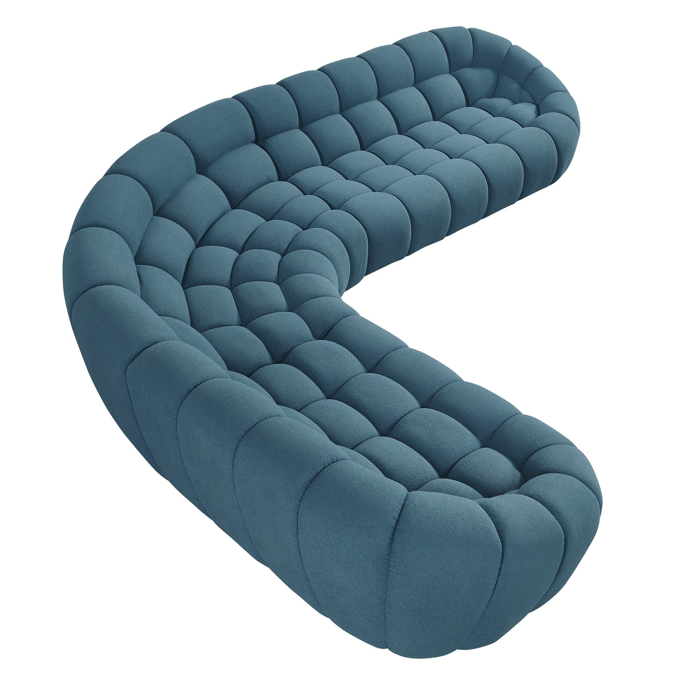 Divani Casa Yolonda - Dark Teal Fabric Sectional Sofa