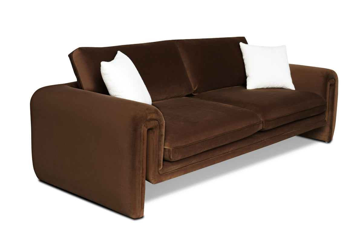 Bentley - Modern Brown Velvet Sofa Set