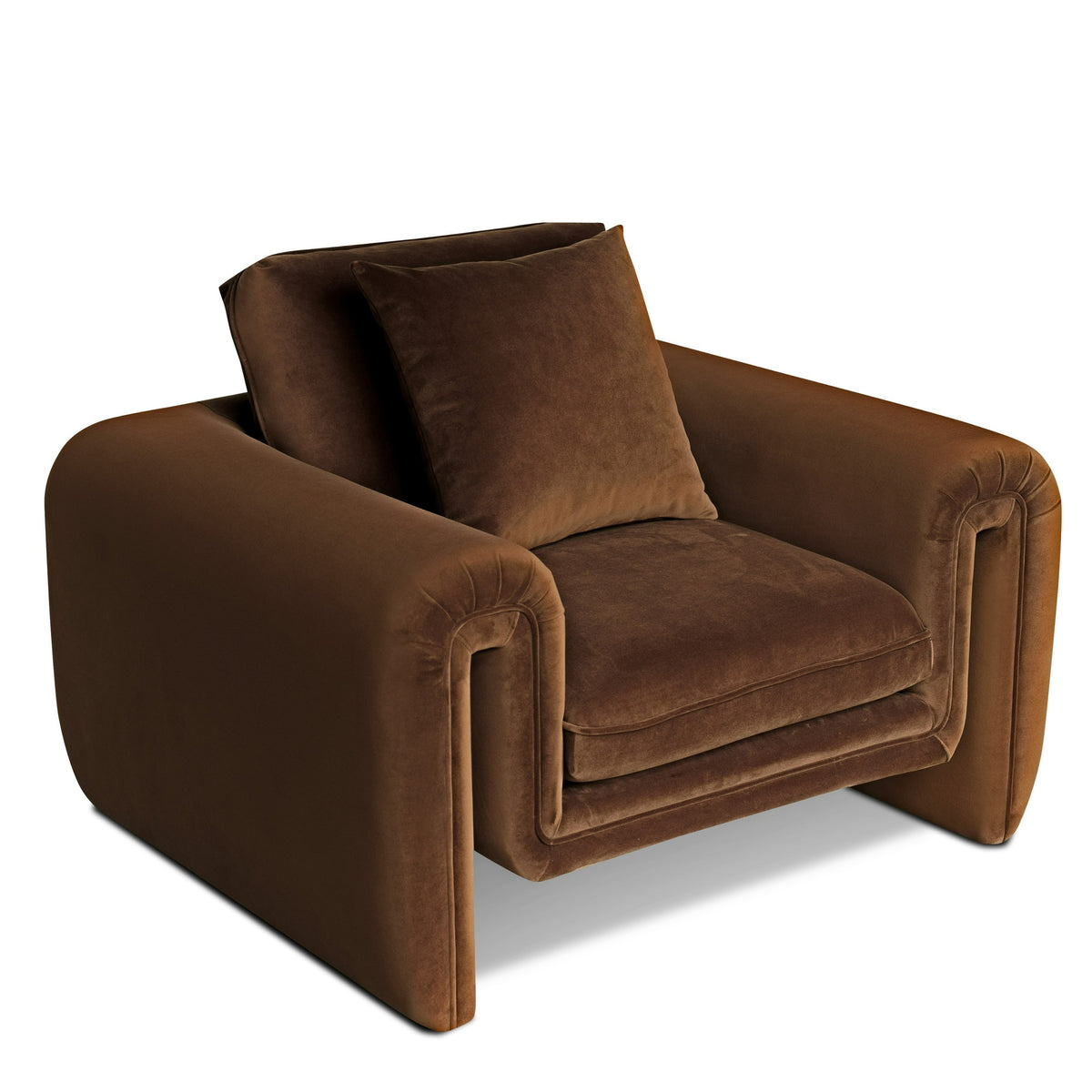 Bentley - Modern Brown Velvet Sofa Set