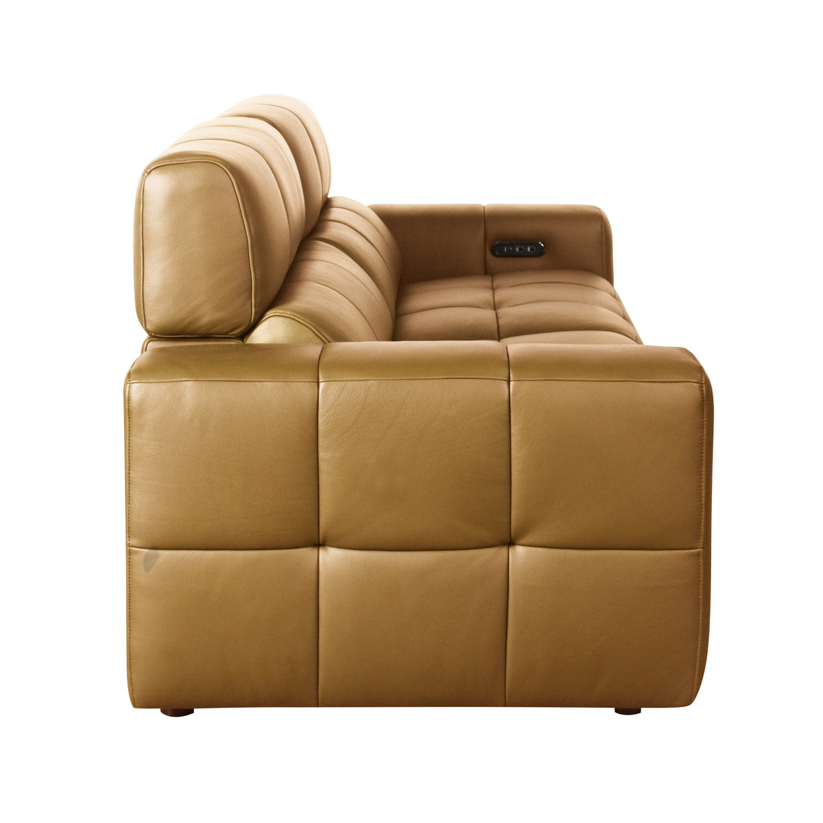 Chevak - Modern Brown Leather Sofa w/ 2 Recliners