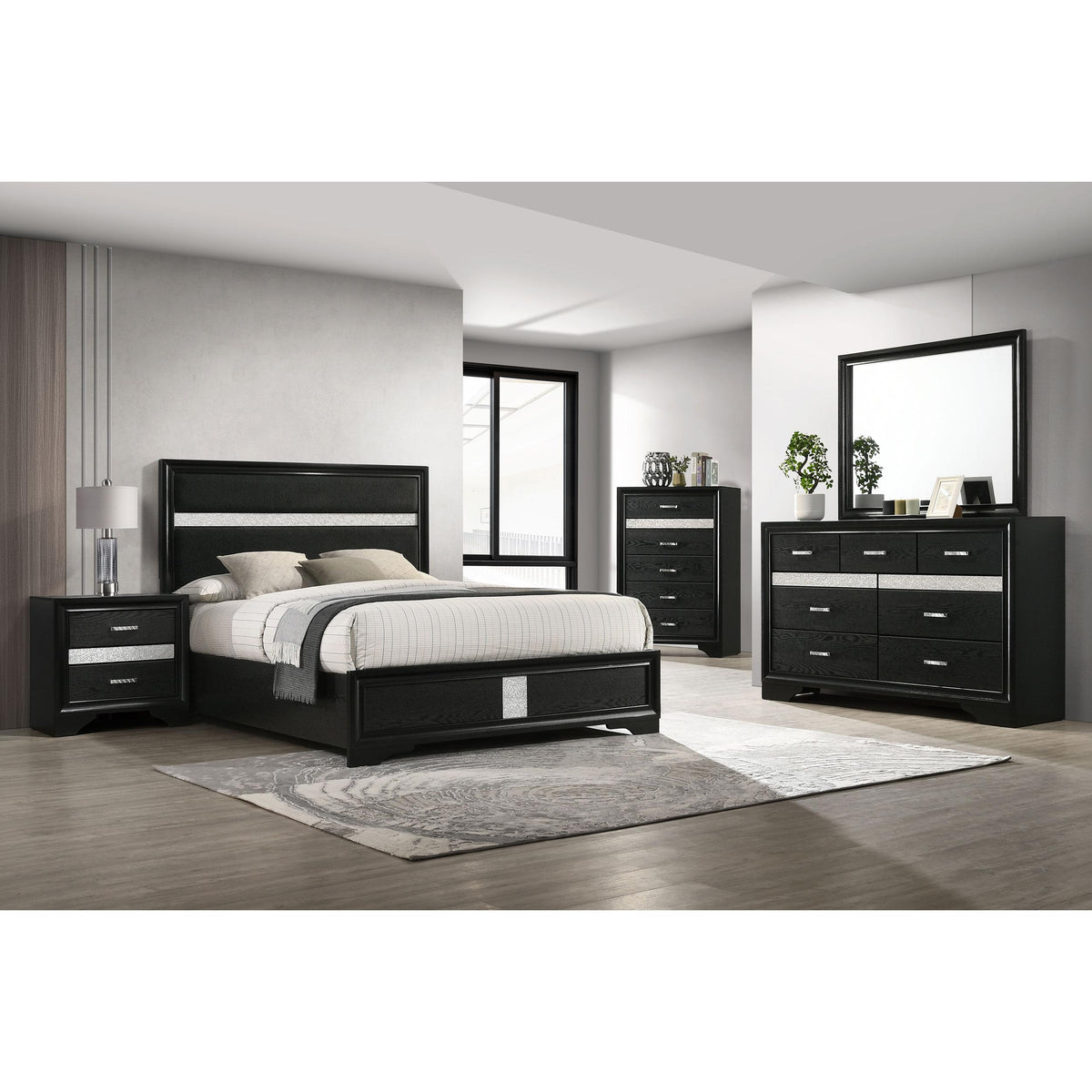 Miranda King Upholstered Panel Bed 206360KE