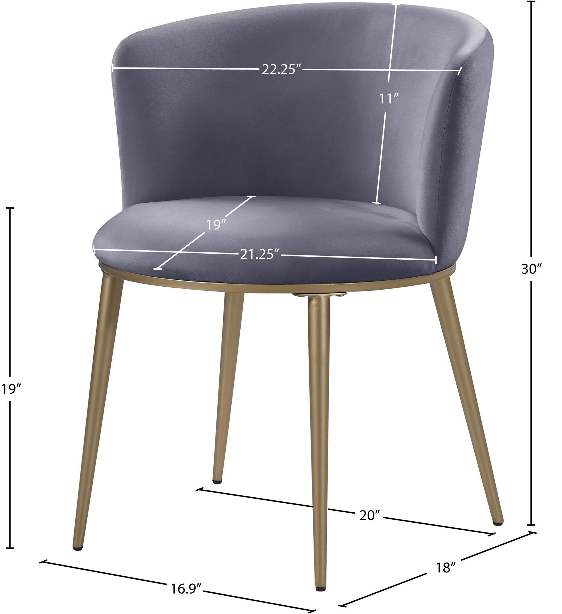 Skylar - Dining Chair with Gold Legs (Set of 2)