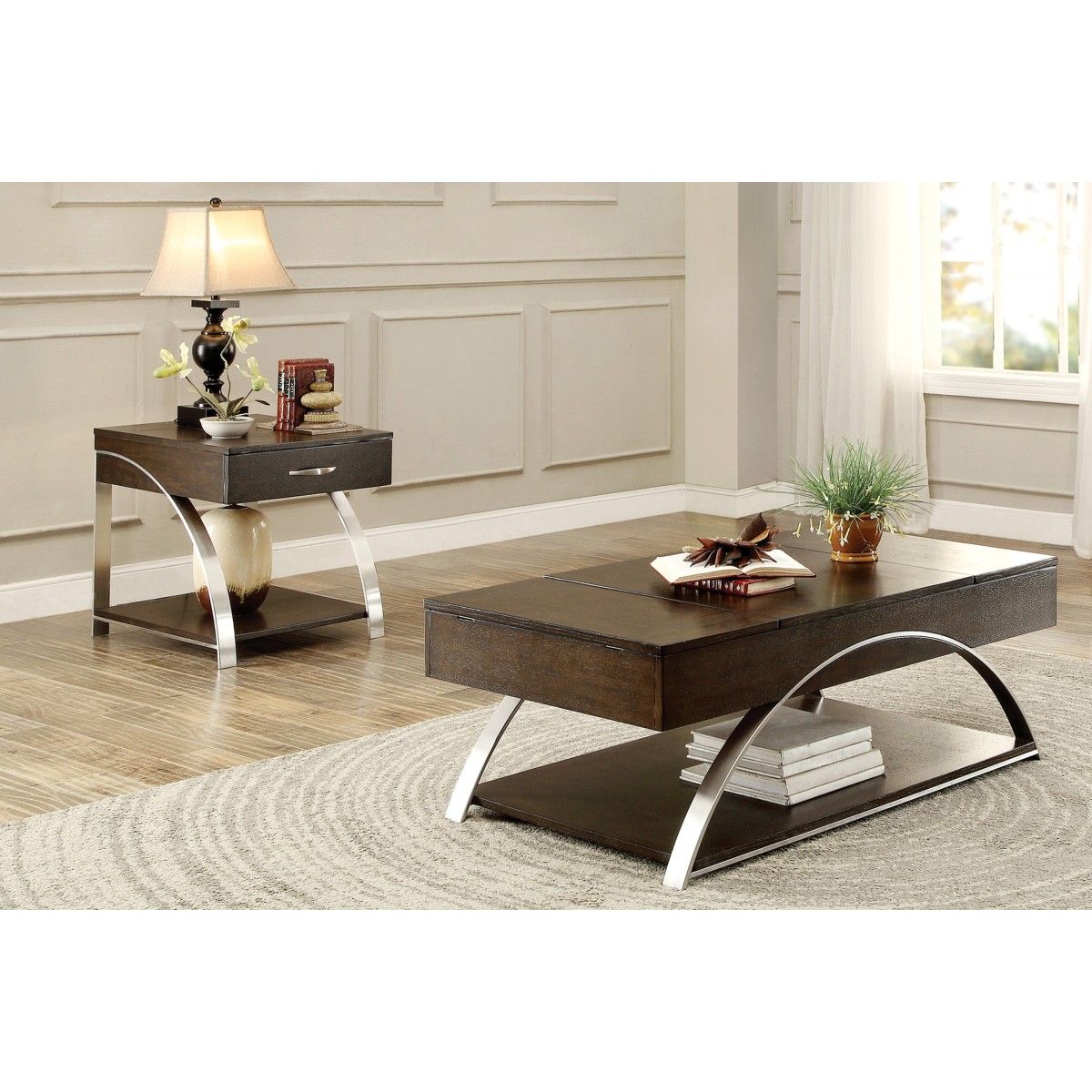 Tioga - Lift Top Cocktail Table - Brown