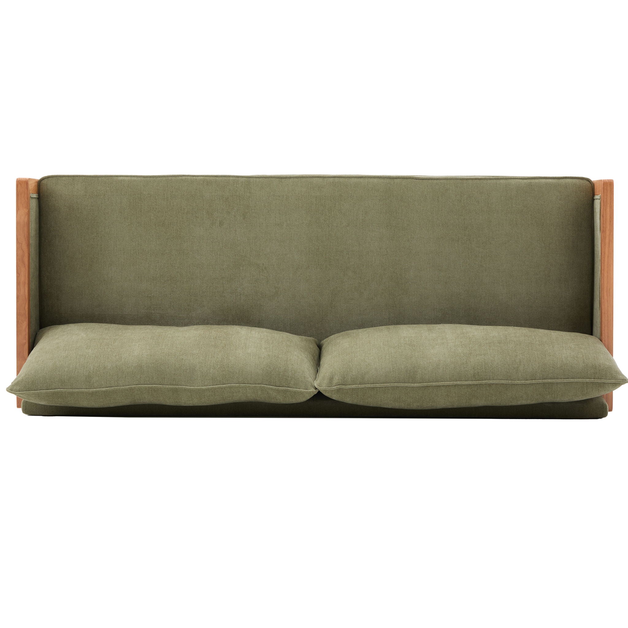 Modern 3 Seater Sofa With Wood Armrests