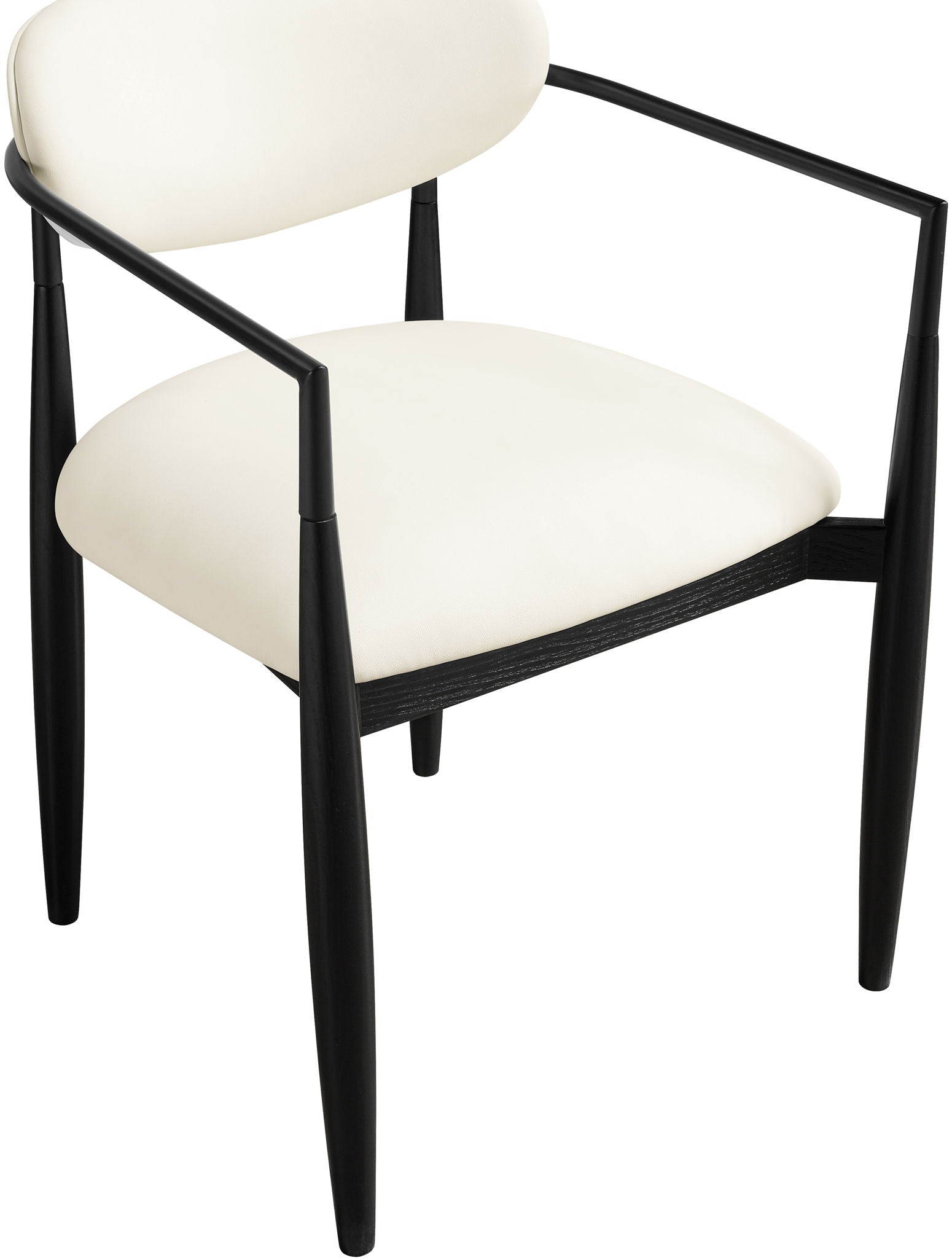 Riccio - Faux Leather Dining Arm Chair (Set of 2) - Black Frame