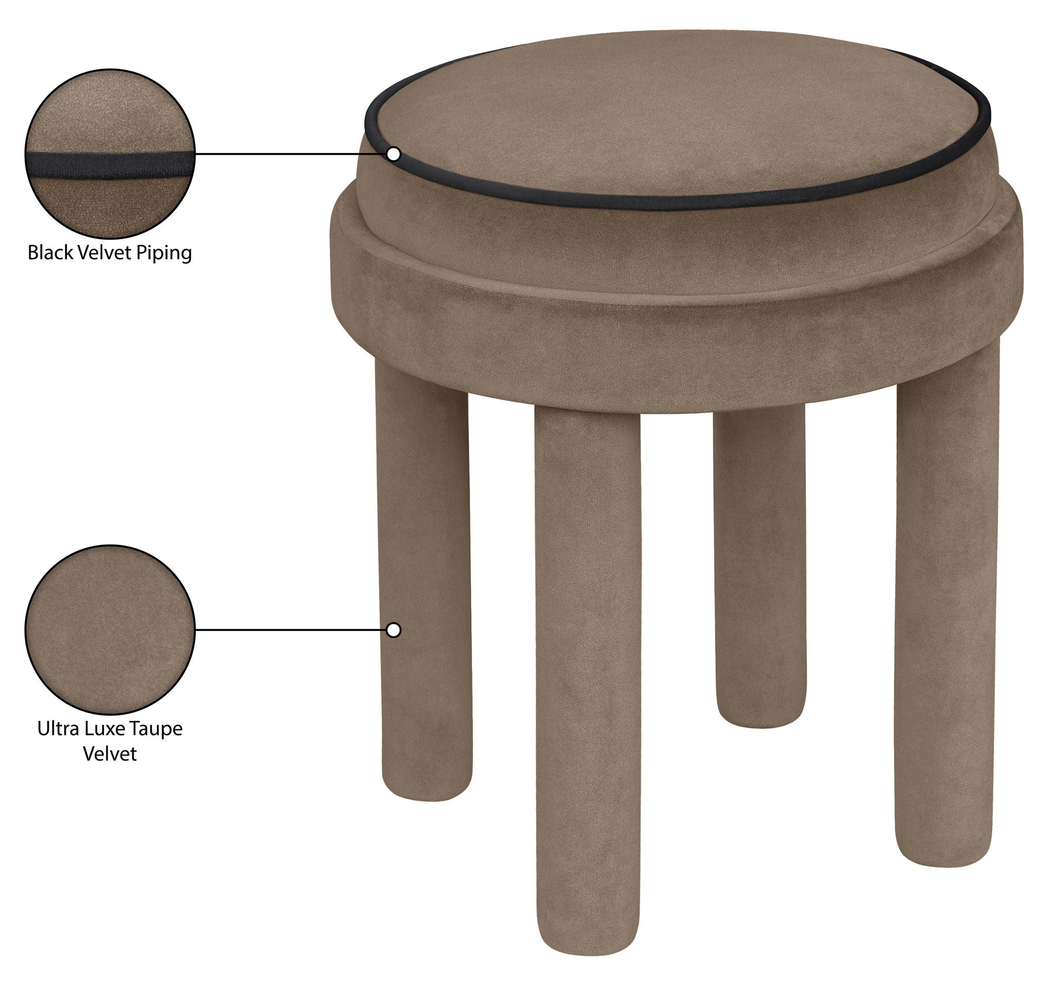 Velin - Velvet Ottoman / Stool