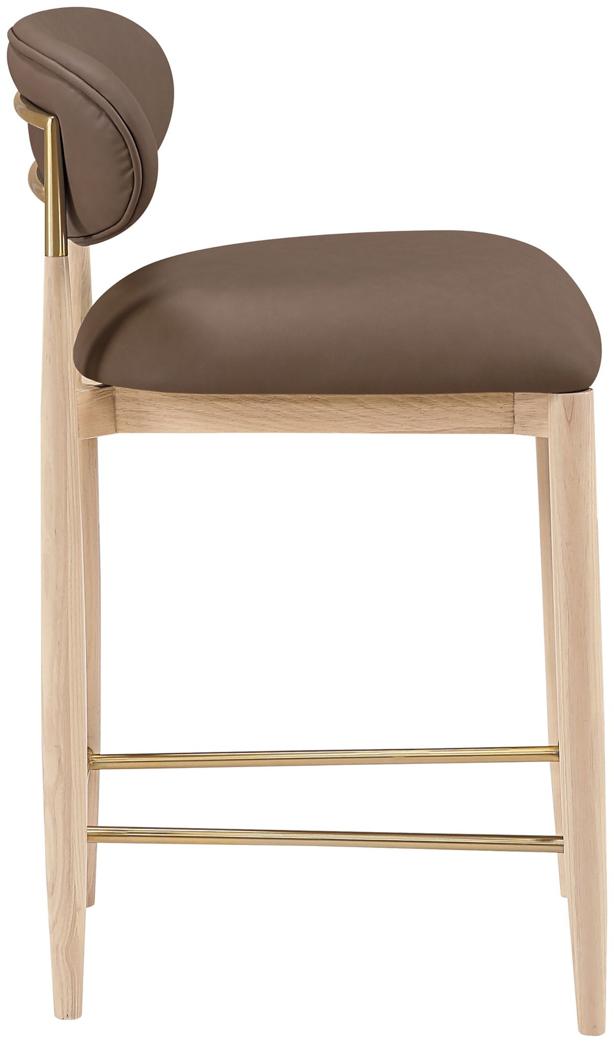 Riccio - Stool - Natural And Gold Frame