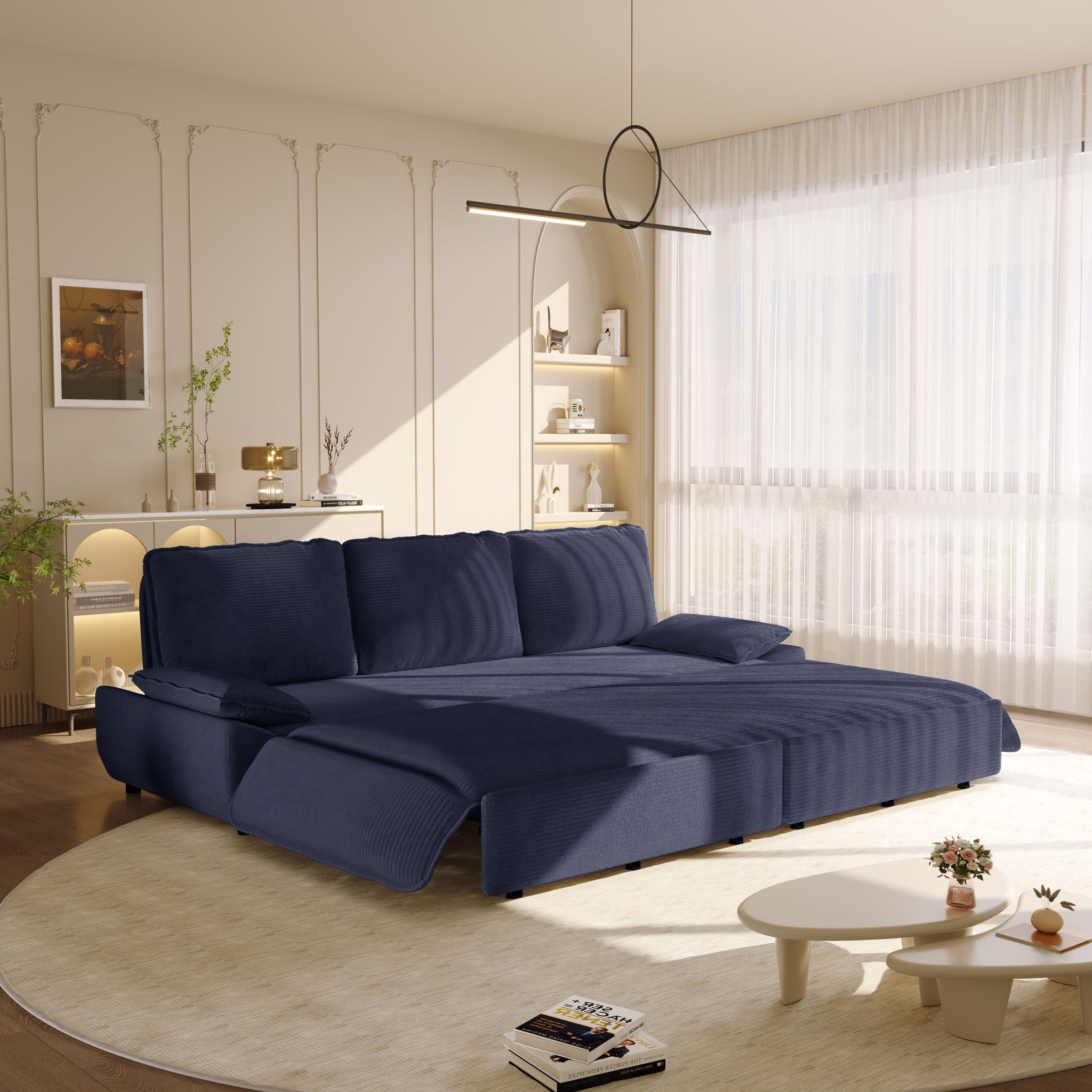 King Size Pull Out Sofa Bed, 3 In 1 Convertible Multifunctional