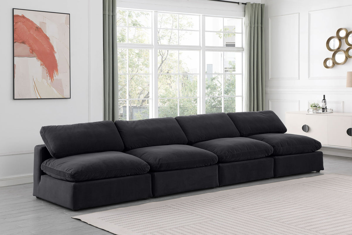 Comfy - Velvet Modular Armless Sofa 4 Seats