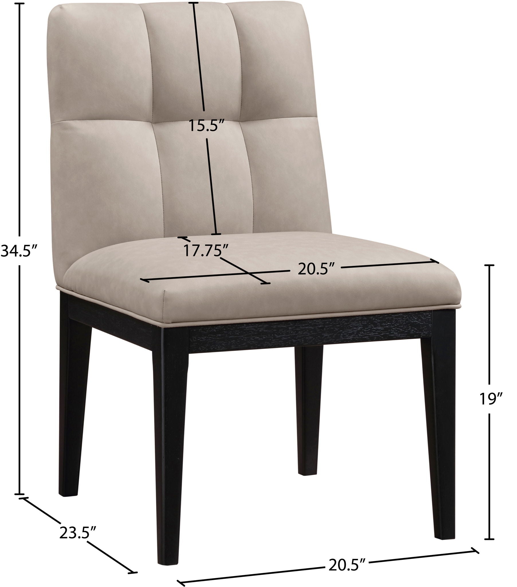 Adrian - Dining Side Chair (Set of 2) - Black Legs