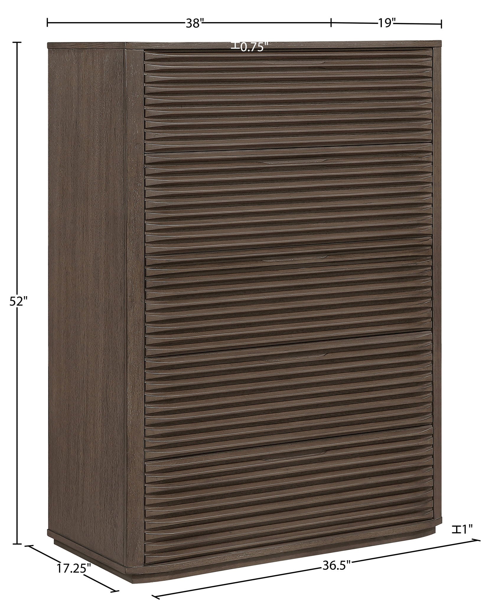 Morino - Oak Veneer And Solid Wood Chest - Brown