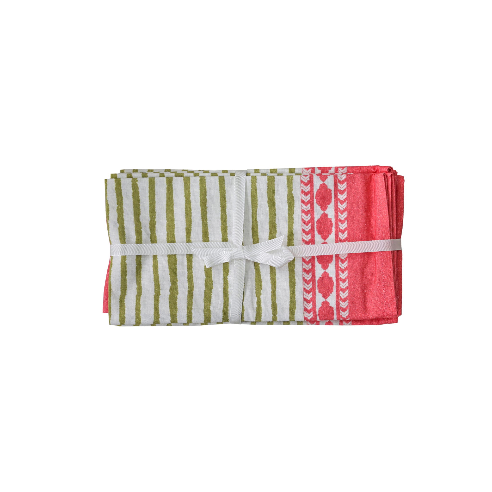 Crissy - Bamboo Cotton Canvas Printed Napkins (Set of 4) - Pink