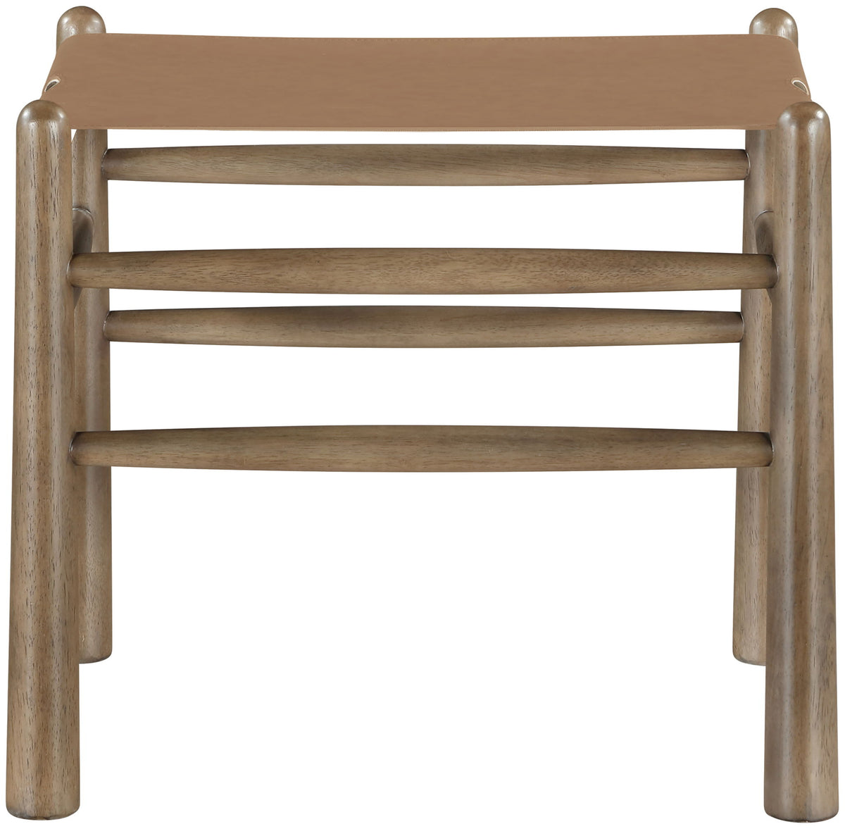 Santos - Faux Leather Upholstered Bench - Walnut Frame