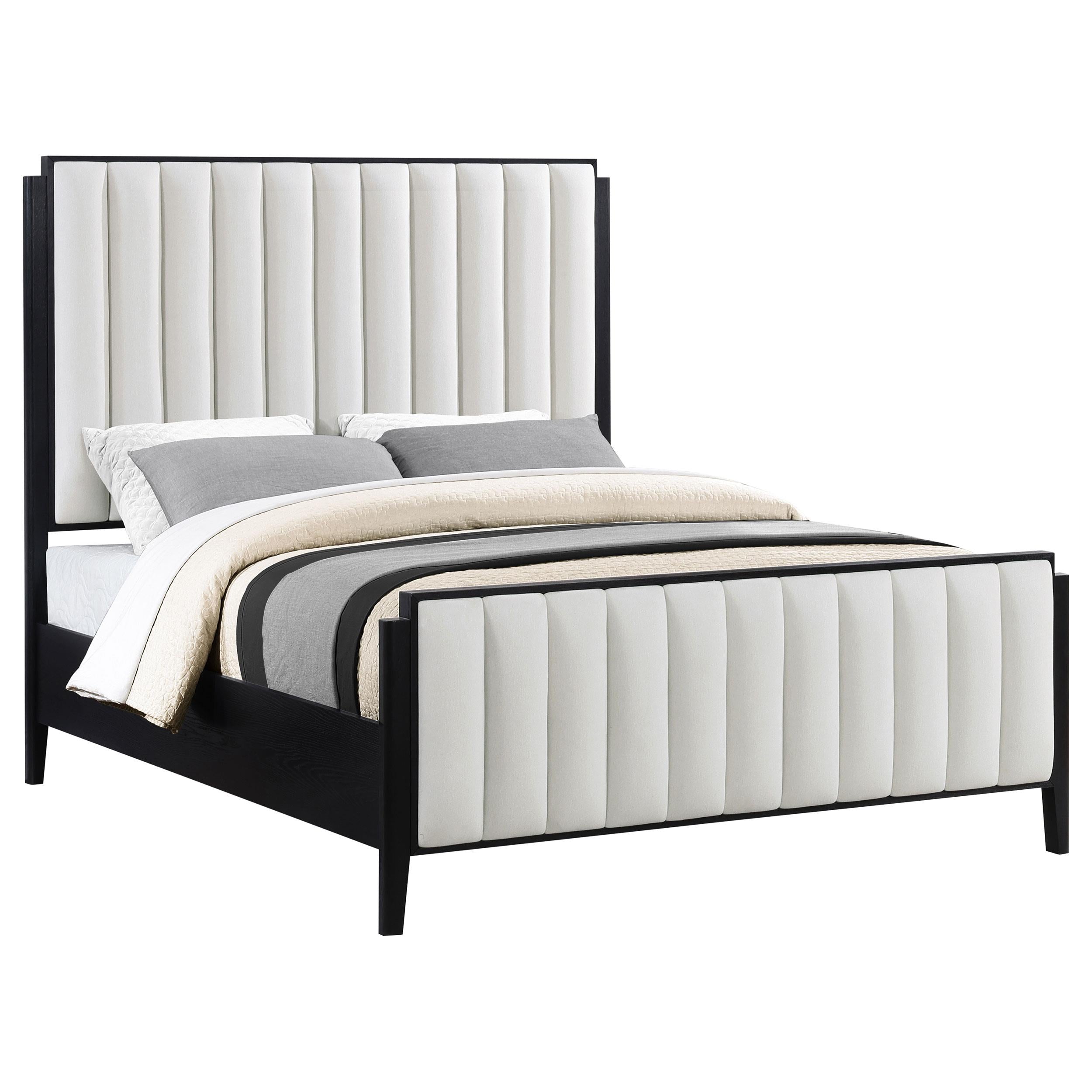 Coaster Furniture Brookmead 224710KW 60-inch Upholstered California King Bed - Black IMAGE 2