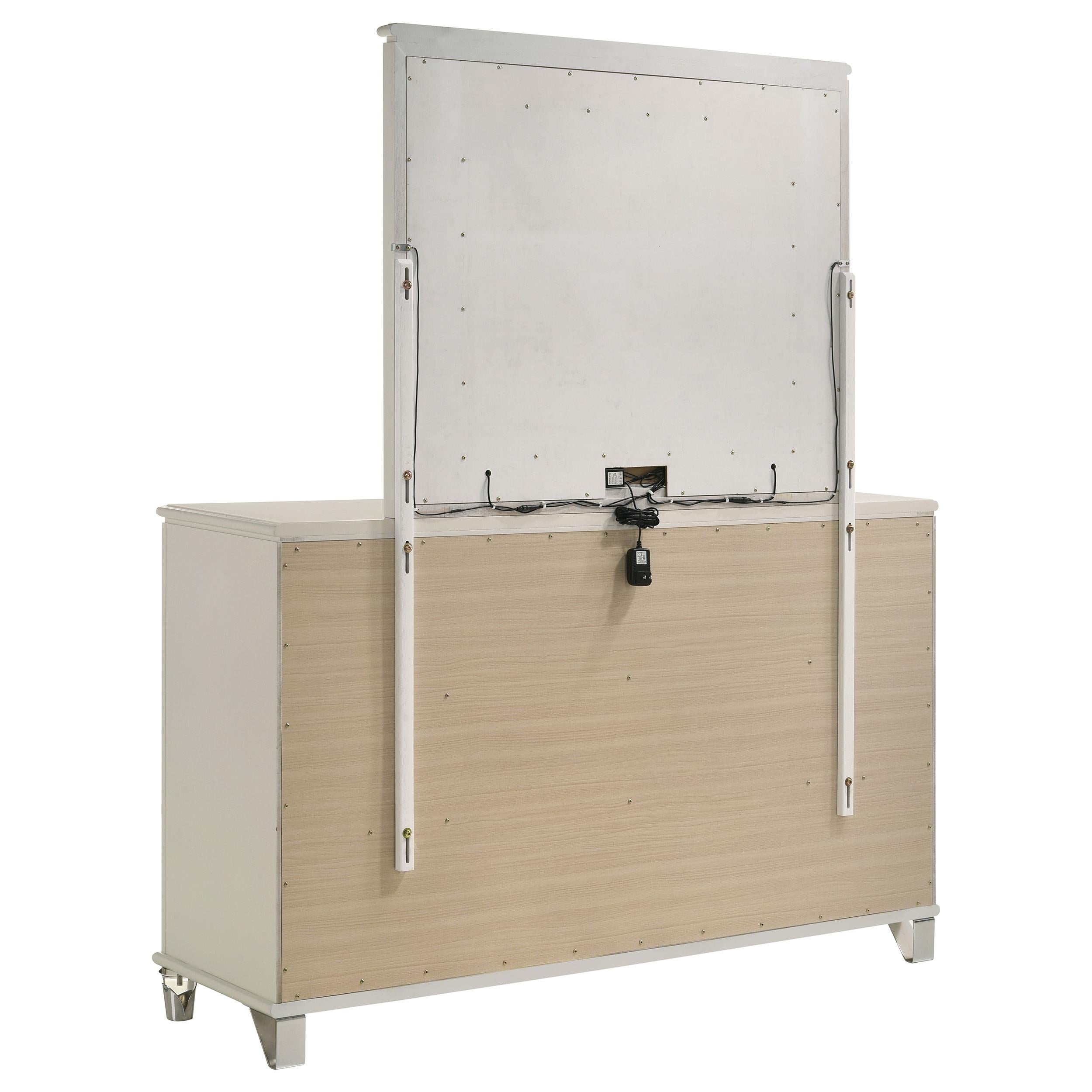 Coaster Furniture Olivia 224953M 6-Drawer Dresser and LED Mirror - Pearl White IMAGE 5
