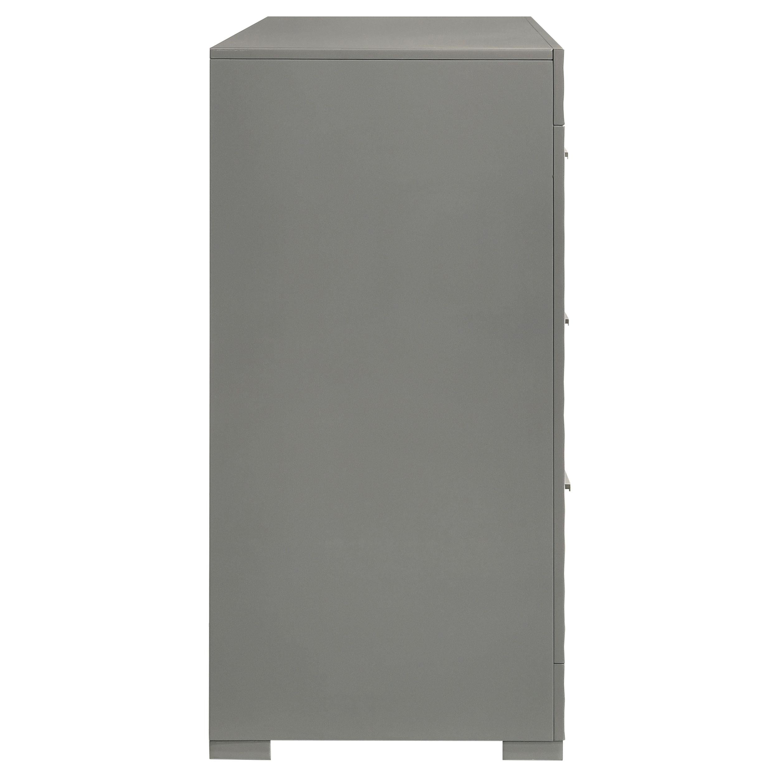 Coaster Furniture Ives 224973 6-Drawer Dresser Cabinet - Grey High Gloss IMAGE 8