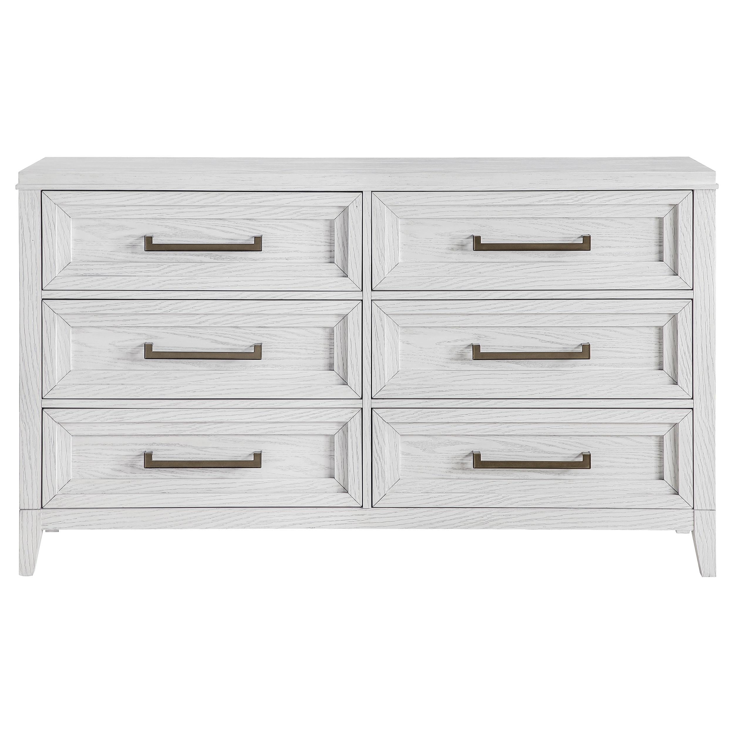 Coaster Furniture Marielle 224843 6-Drawer Bedroom Dresser - Distressed White IMAGE 2