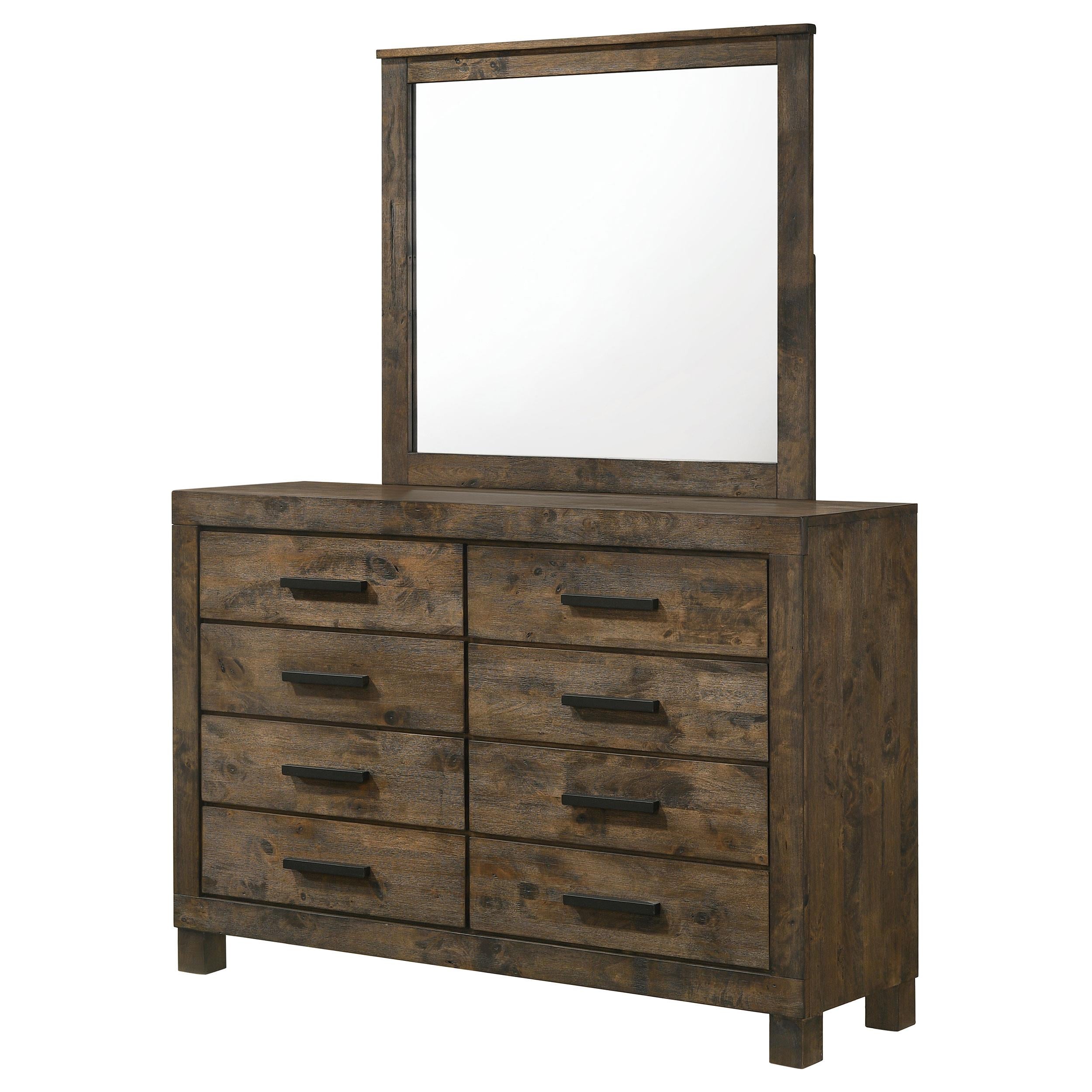 Coaster Furniture Woodmont 222633M 8-Drawer Dresser with Mirror - Rustic Golden Brown IMAGE 3