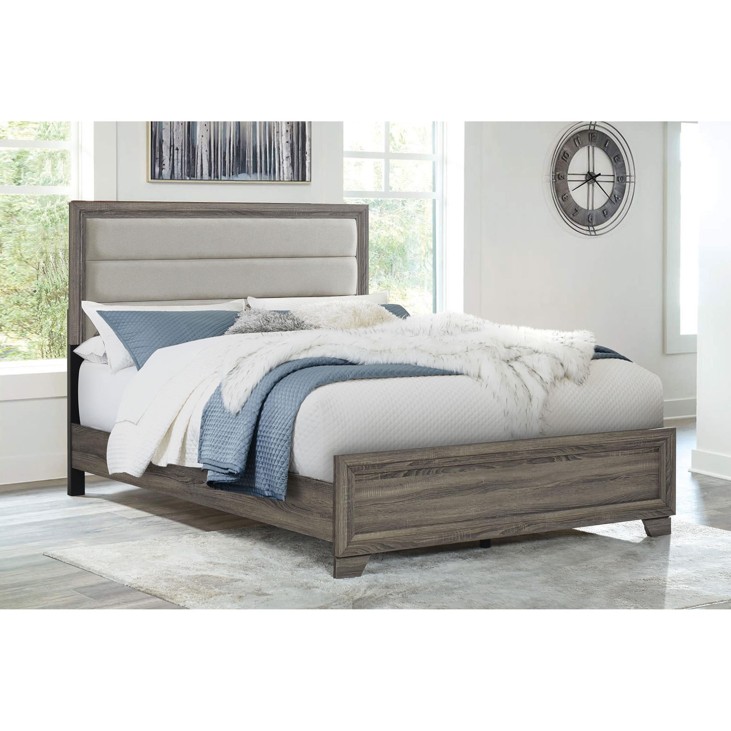 Coaster Furniture Wright 223341Q 52-inch Upholstered Queen Bed - Brown Oak IMAGE 4