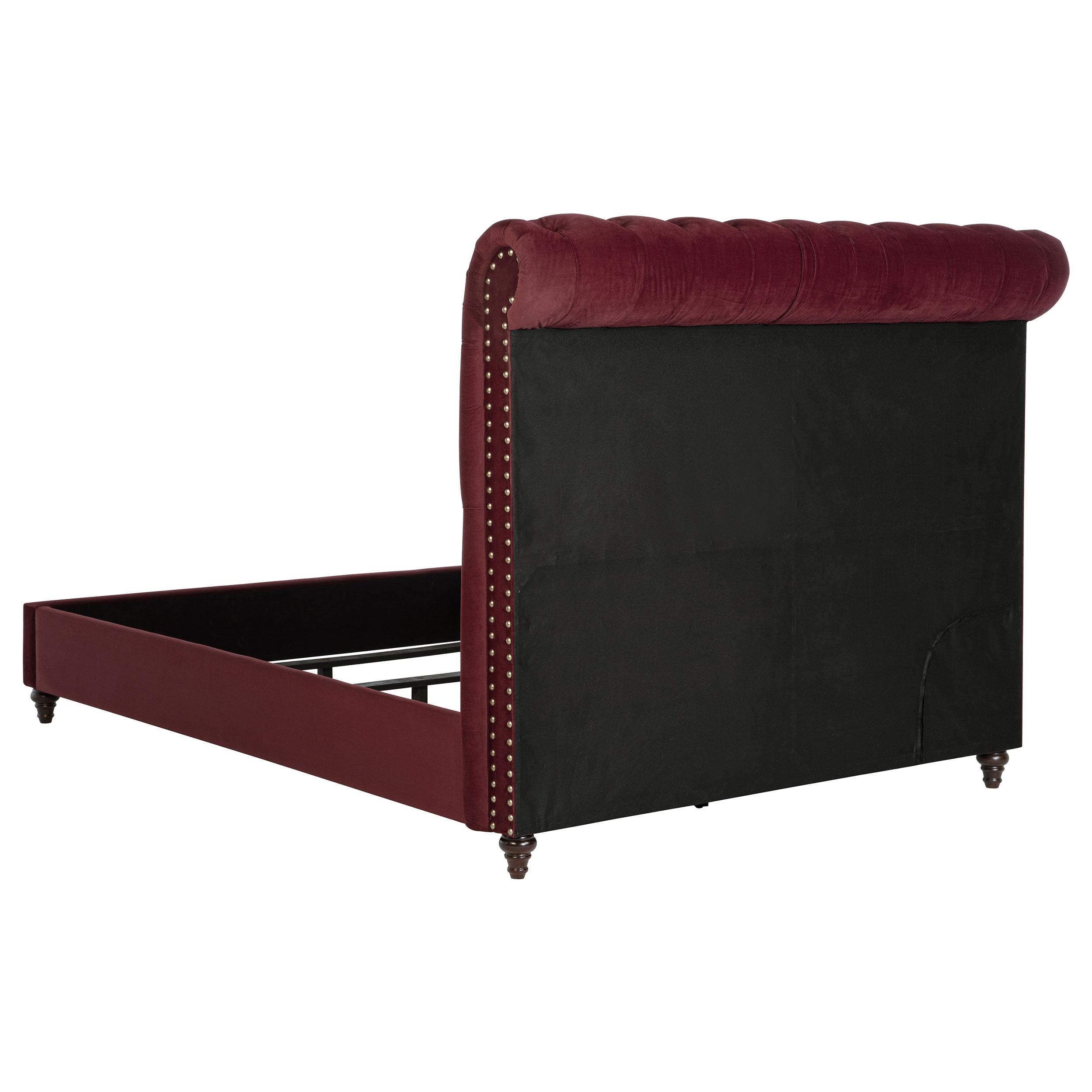 Coaster Furniture Devon 360341Q 57-inch Upholstered Queen Panel Bed - Wine Red IMAGE 3