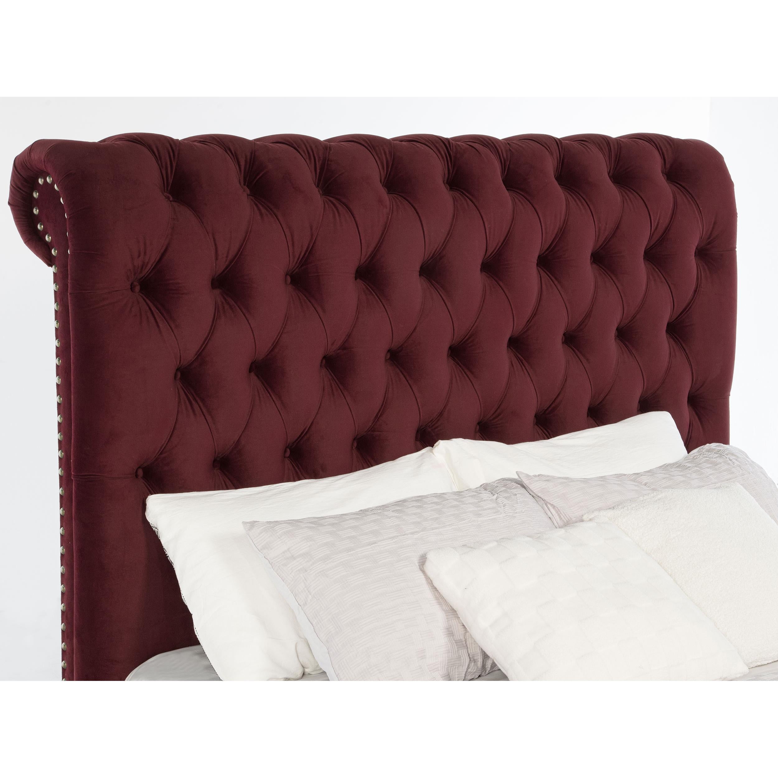 Coaster Furniture Devon 360341Q 57-inch Upholstered Queen Panel Bed - Wine Red IMAGE 6