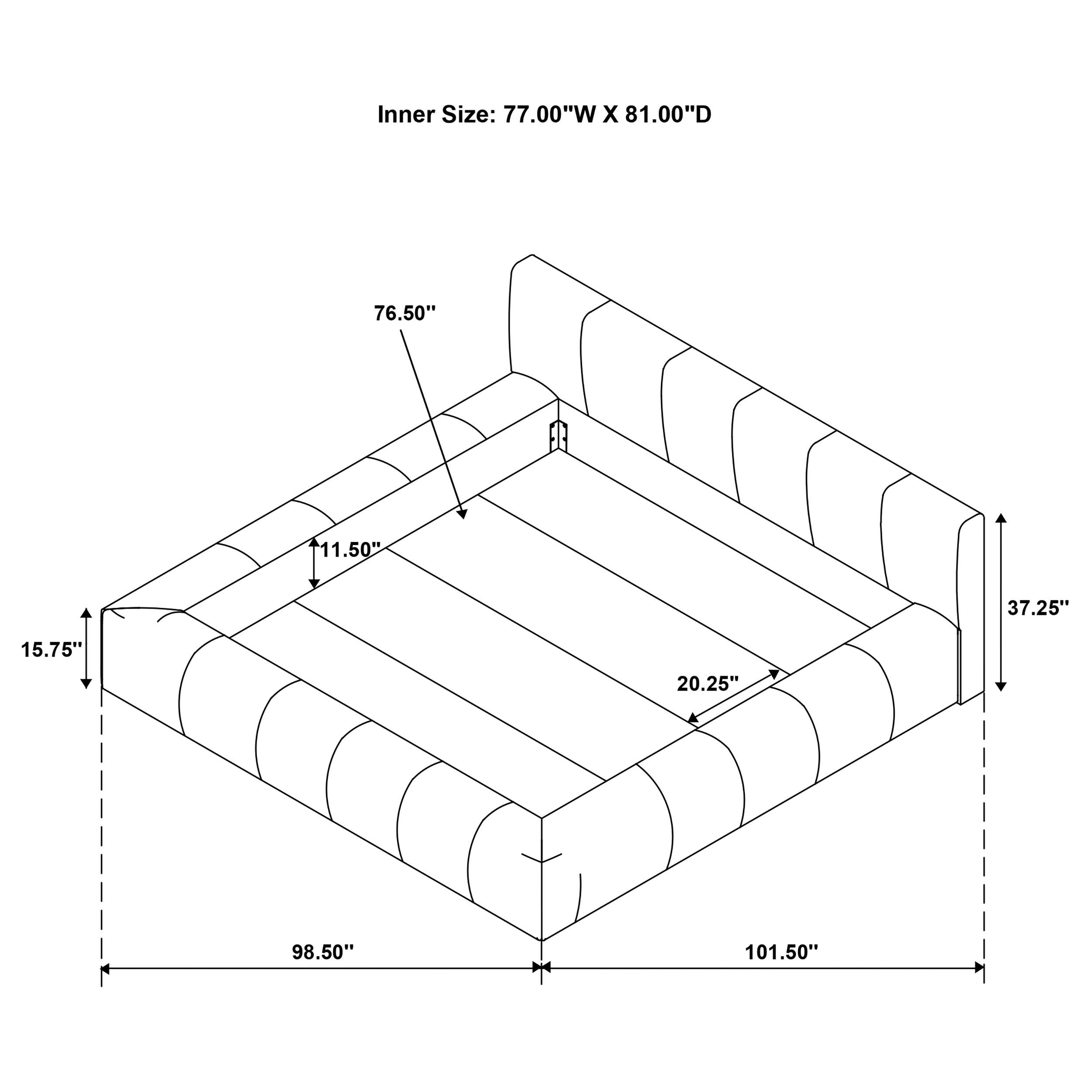 Coaster Furniture Wilshire 315981KE Upholstered Eastern King Platform Bed - Grey IMAGE 7